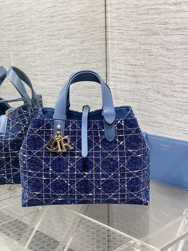 Dior Toujours Tote Bag Medium Navy Toile