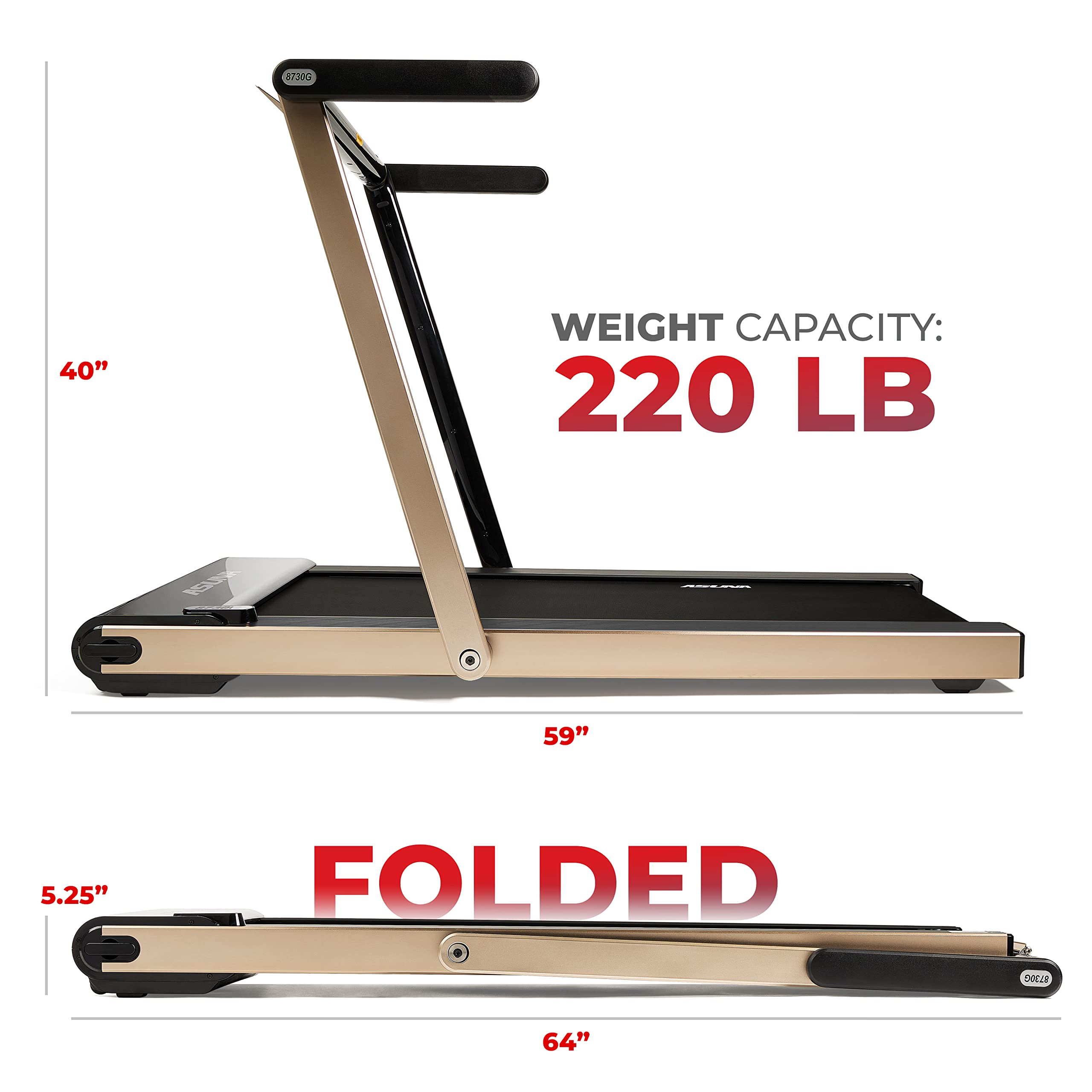 ASUNA Premium Slim Folding Treadmill Running Machine with