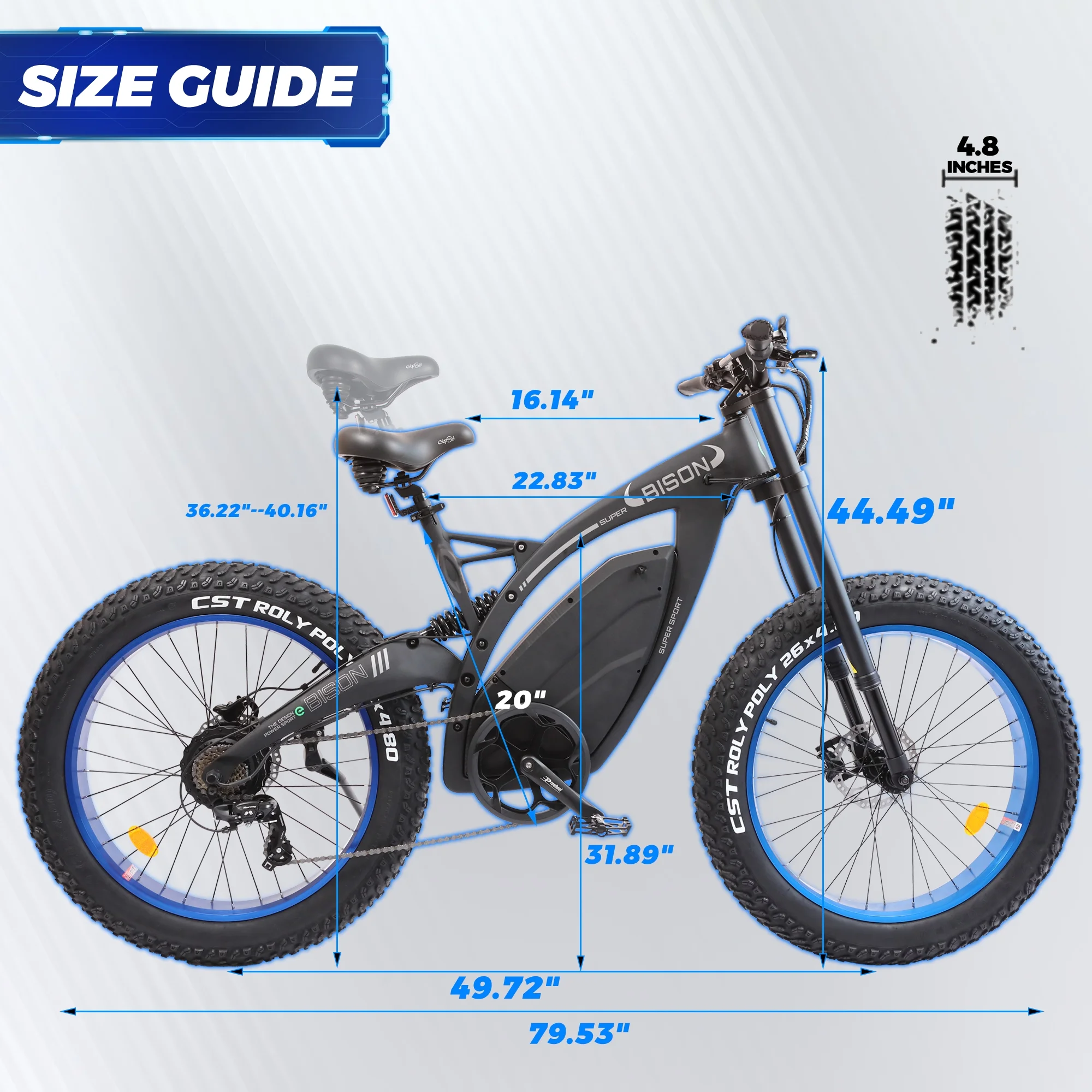 ECOTRIC 26in Fat Tire Electric Mountain Bike, 750W, 48V 18Ah
