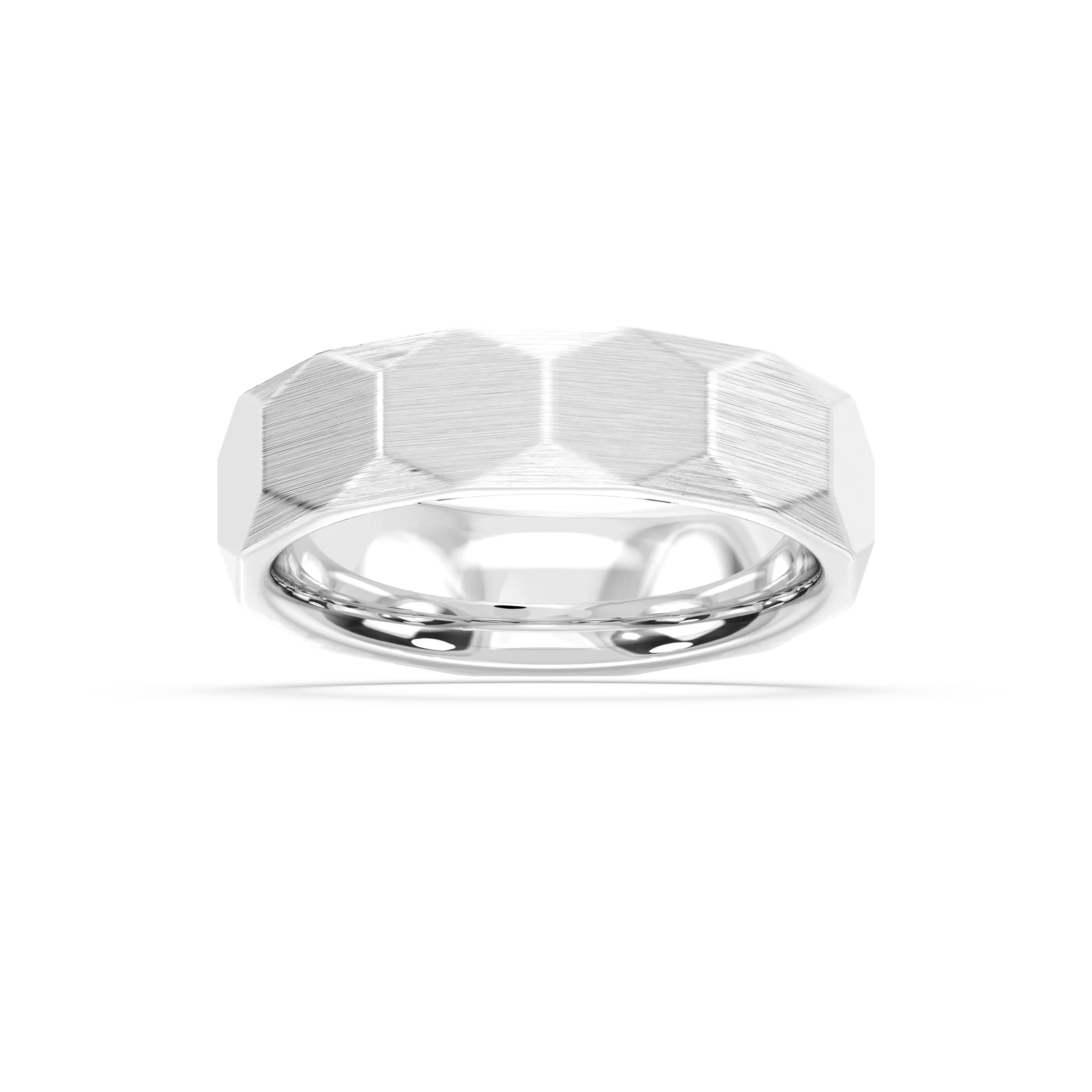 Slate 6.00mm Faceted Plain Metal Band