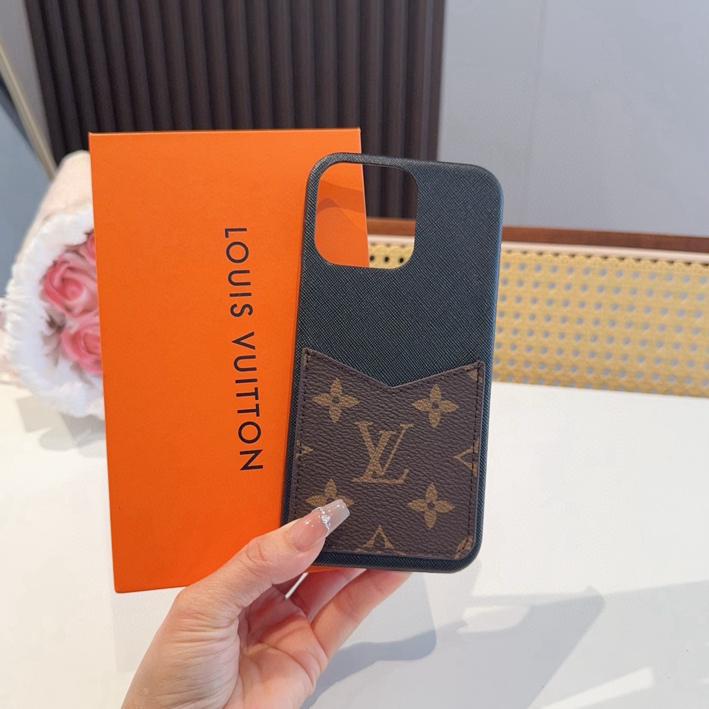 LV Classic Monogram Card Slot Phone Case