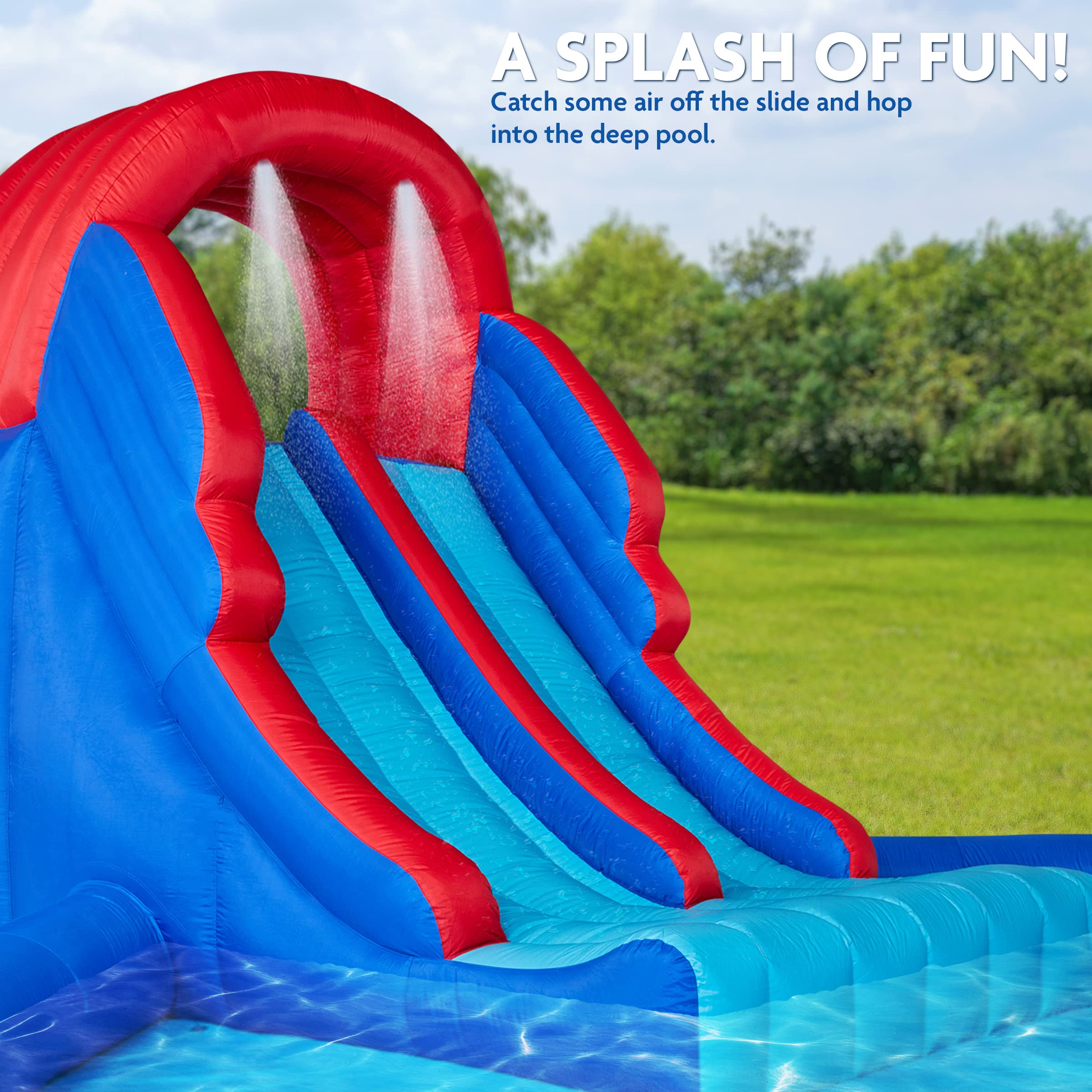 Dual Slide Roundabout Inflatable Water Park