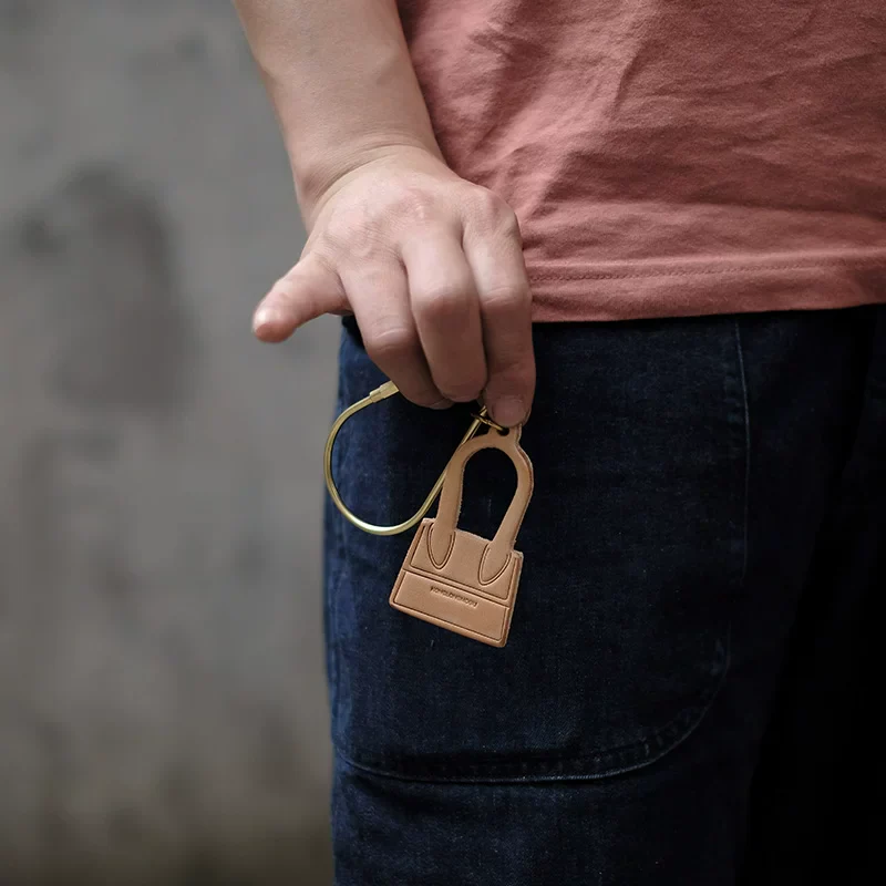 Handmade mini bag-shaped keychain