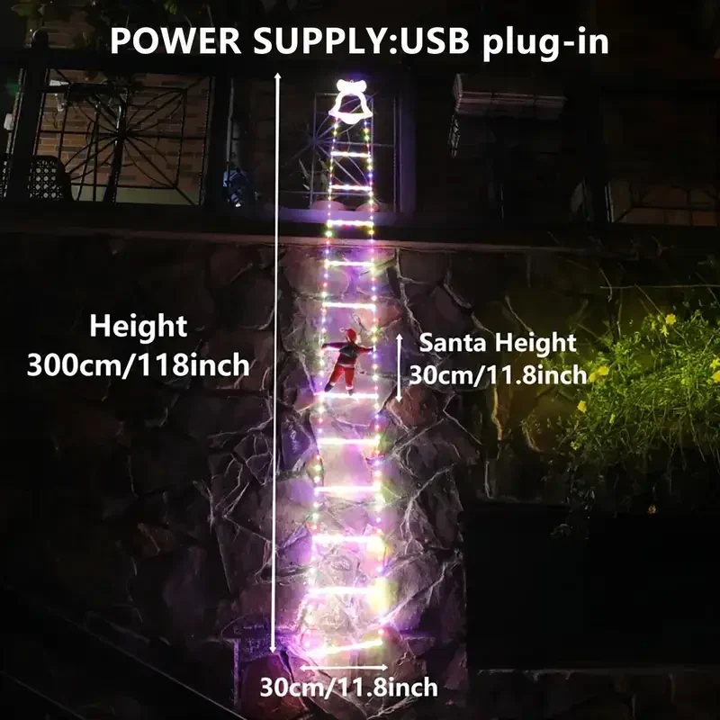🎅✨ Christmas Santa Climbing Stairs Light 🌲🎁