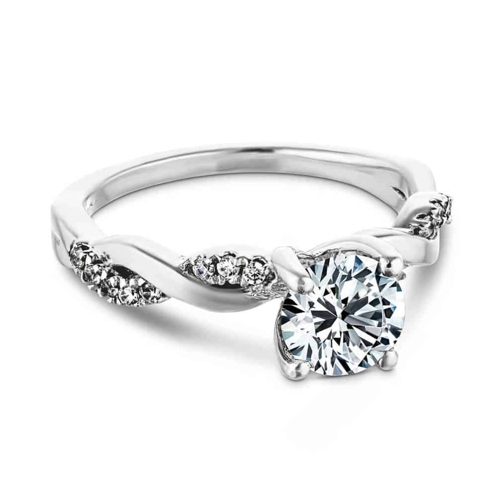 Sadie Round Lab Grown Diamond Twist Side Stone Engagement Ring