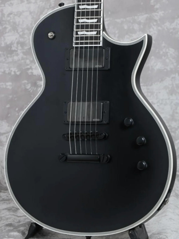 Black Electric Guitar with Active EMG Pickups, Mahoganyny Body Rosewood Fingerboard