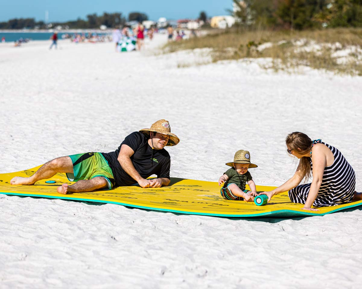 Floating Water Mat, 2 Layer FlexCore Green / Yellow Foam Raft