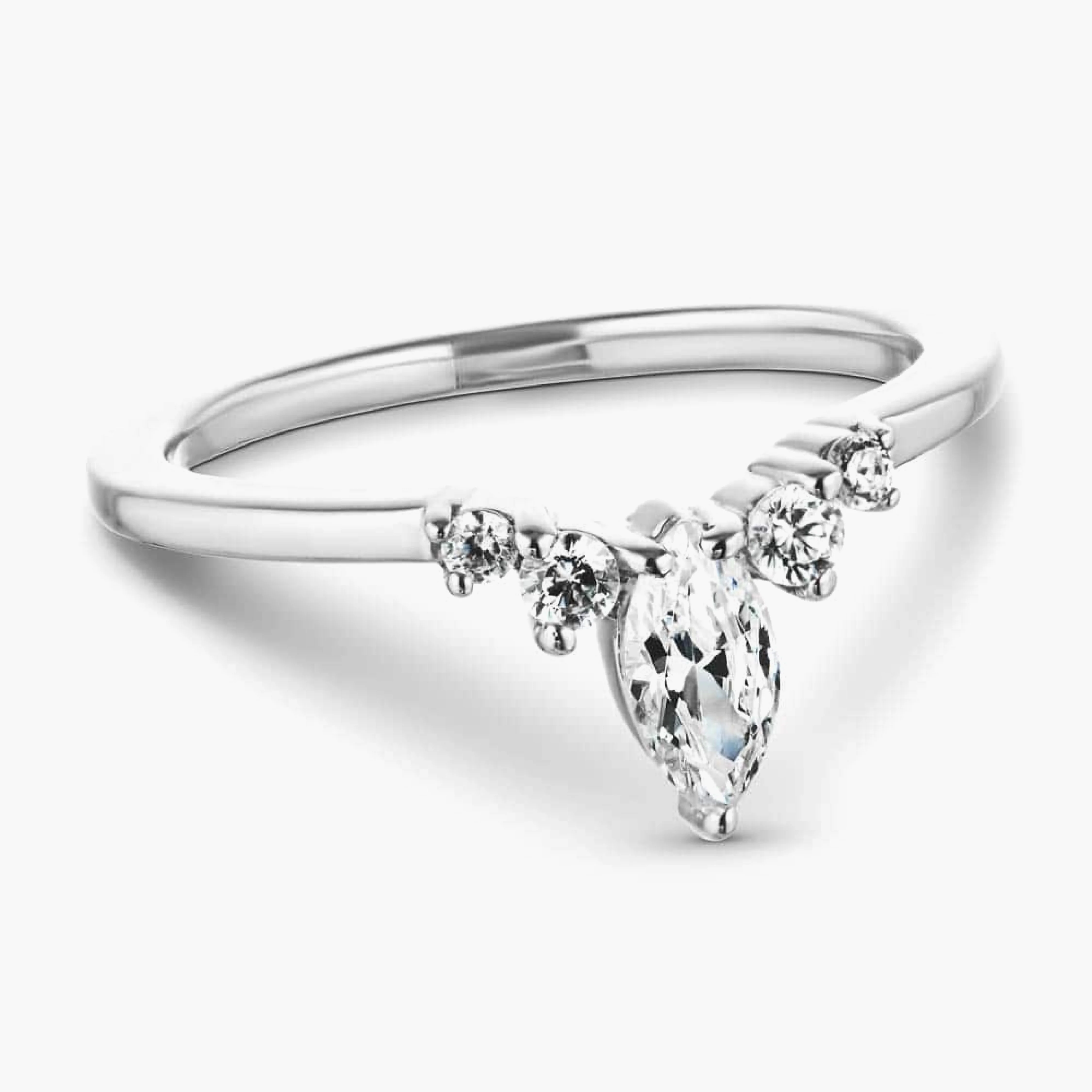 Tiara 2/5 ctw Marquise and Round Lab Grown Diamond Tapered Curved Band