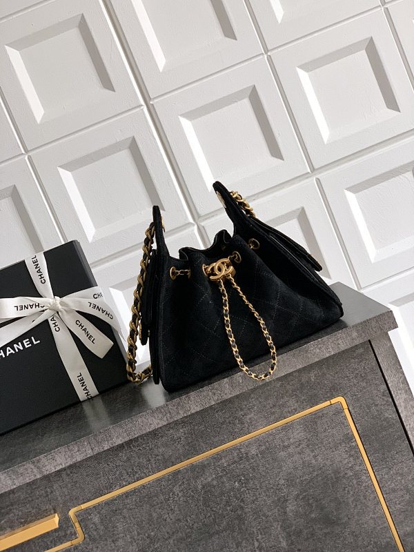 Chanel Mini Hobo Black Suede Bag