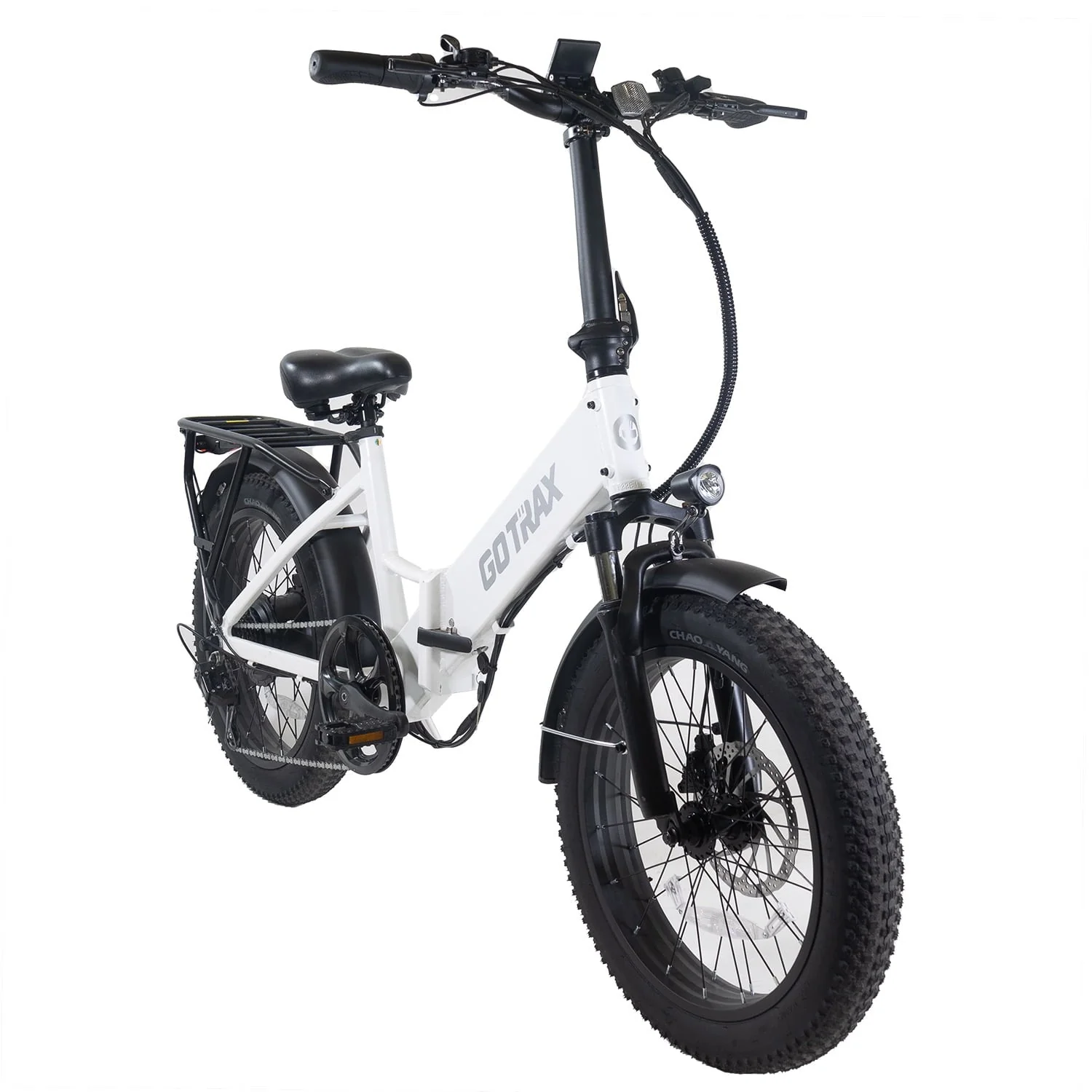 F2 20in Folding Fat Tire Electric Bike, 500W, 48V, White