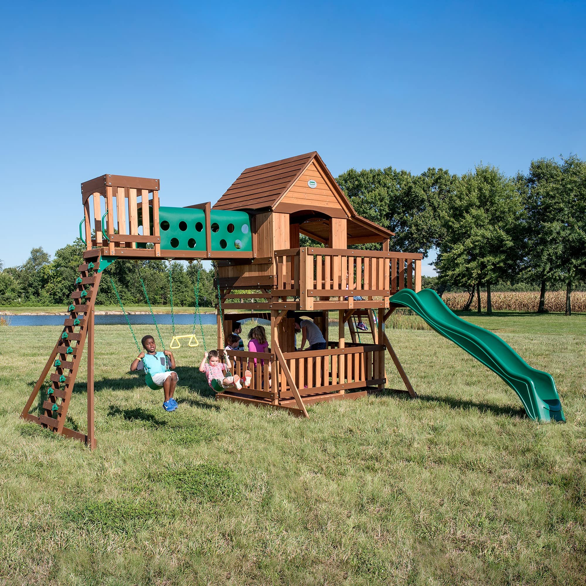 Woodridge Elite All Cedar Wood Swing Set