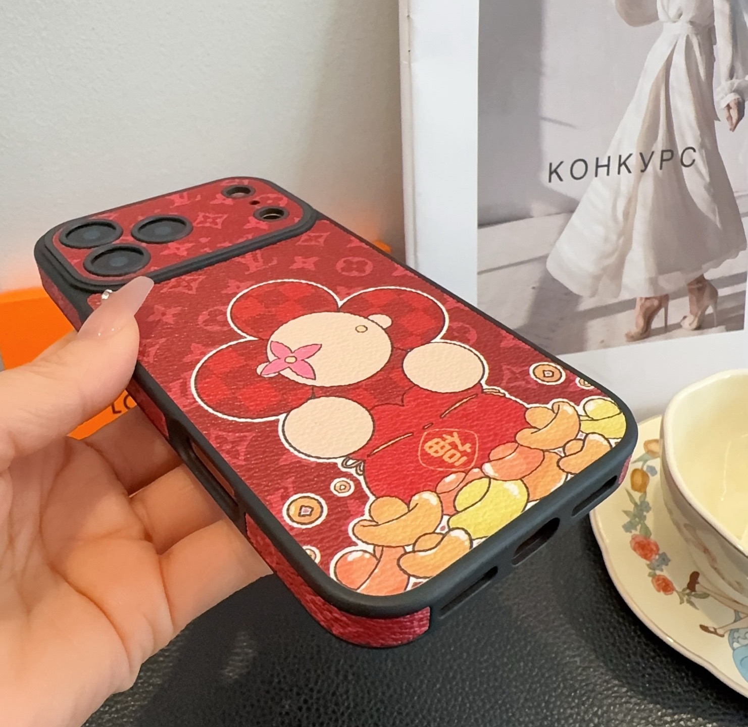 Louis Vuitton Vivienne Lucky Fortune Monogram Leather Luxury Shockproof Phone Case
