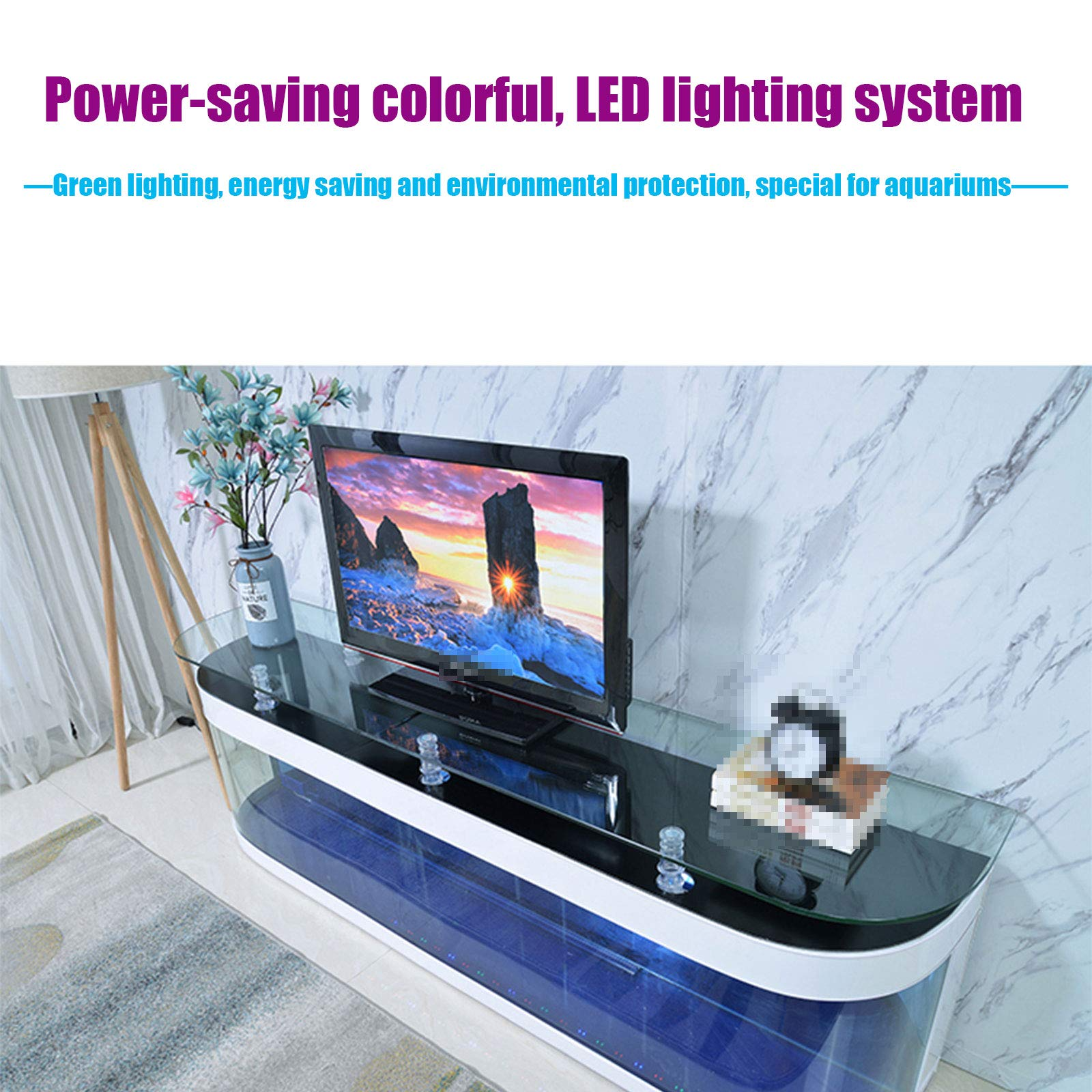 Living Room Background Wall TV Cabinet Ecological Fish Tank