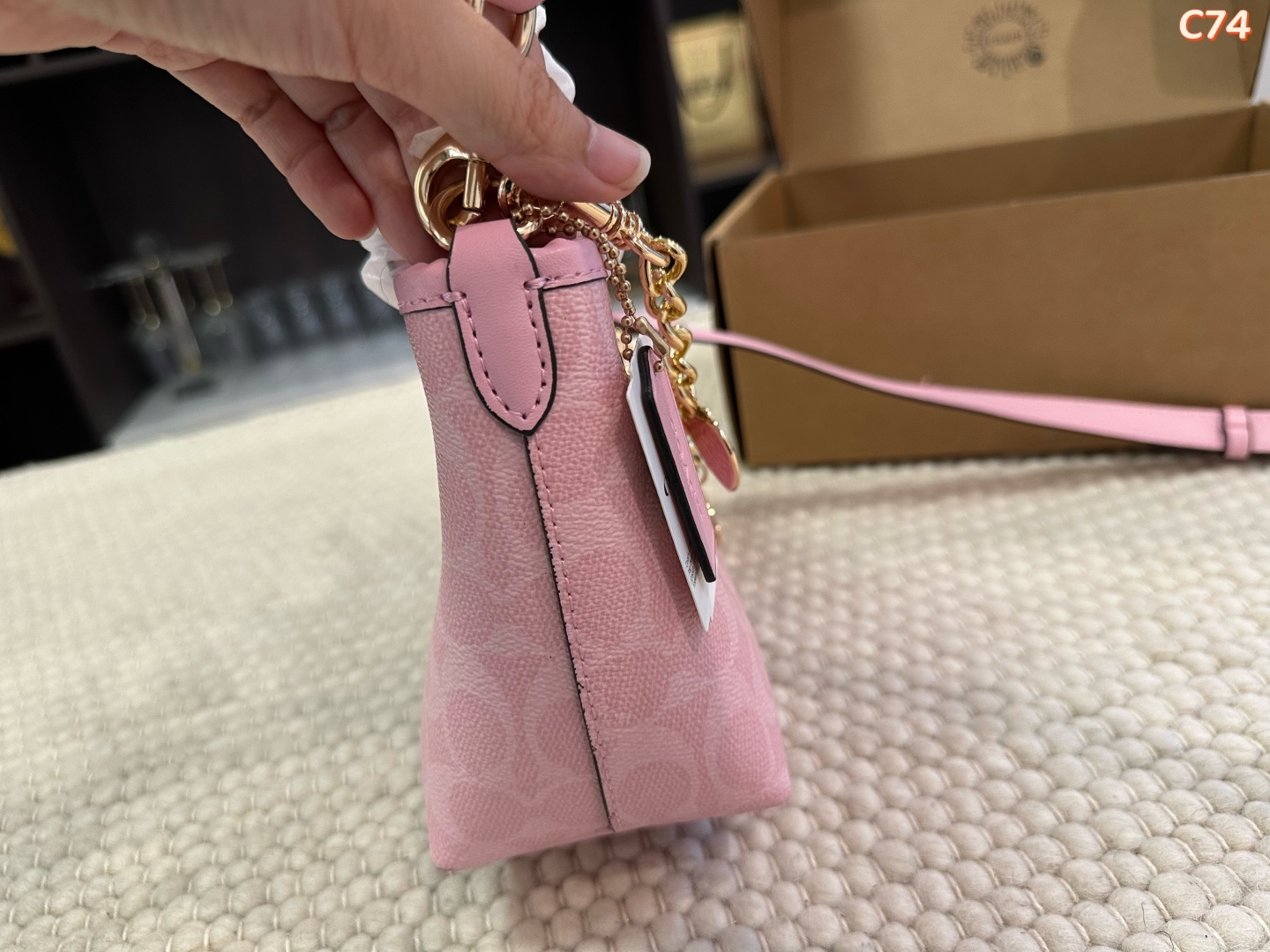 Coach Mini Tote Crossbody Bag with Chain Charms