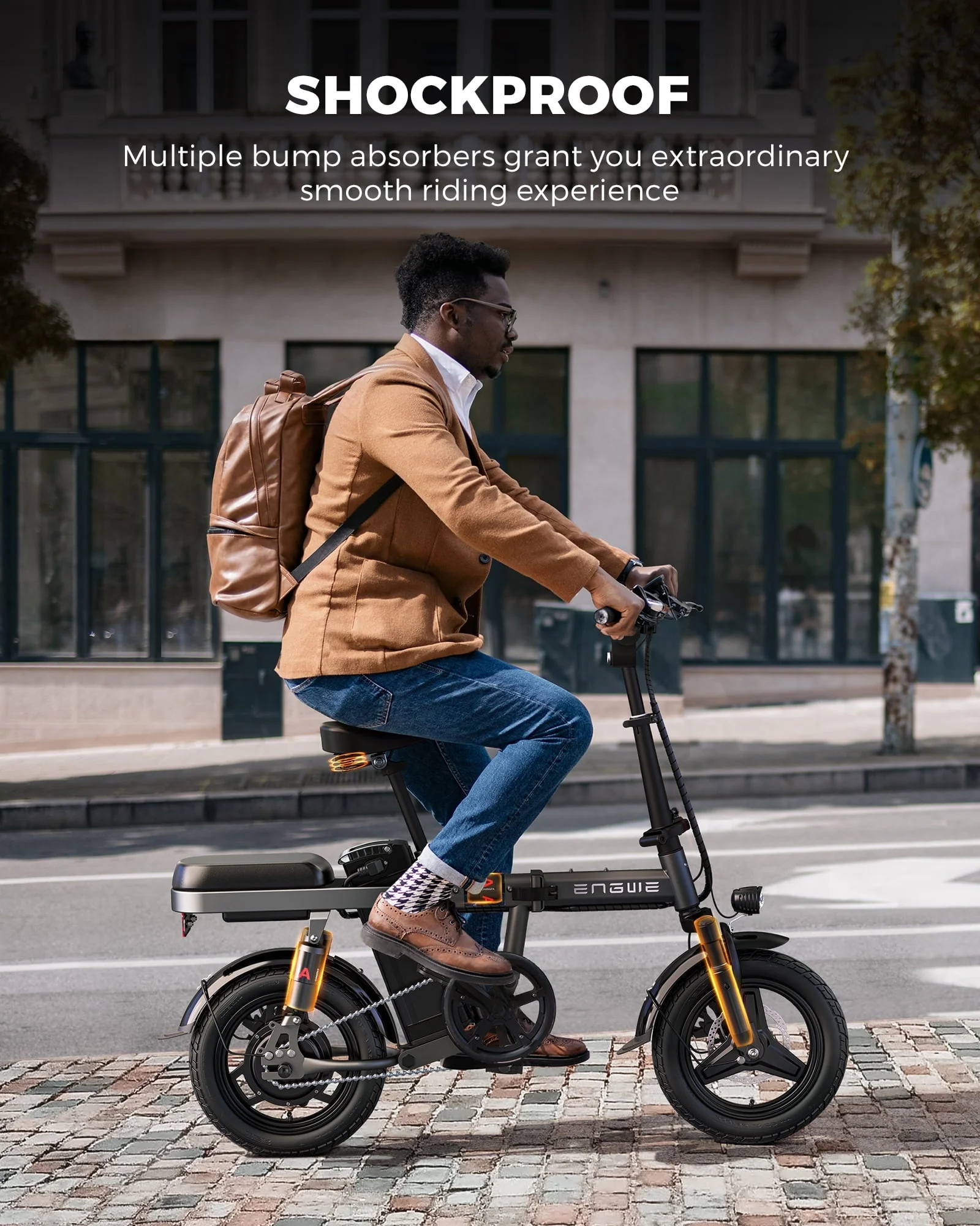 ENGWE T14 Folding Electric Bike, 350W, 48V 10Ah, Gray