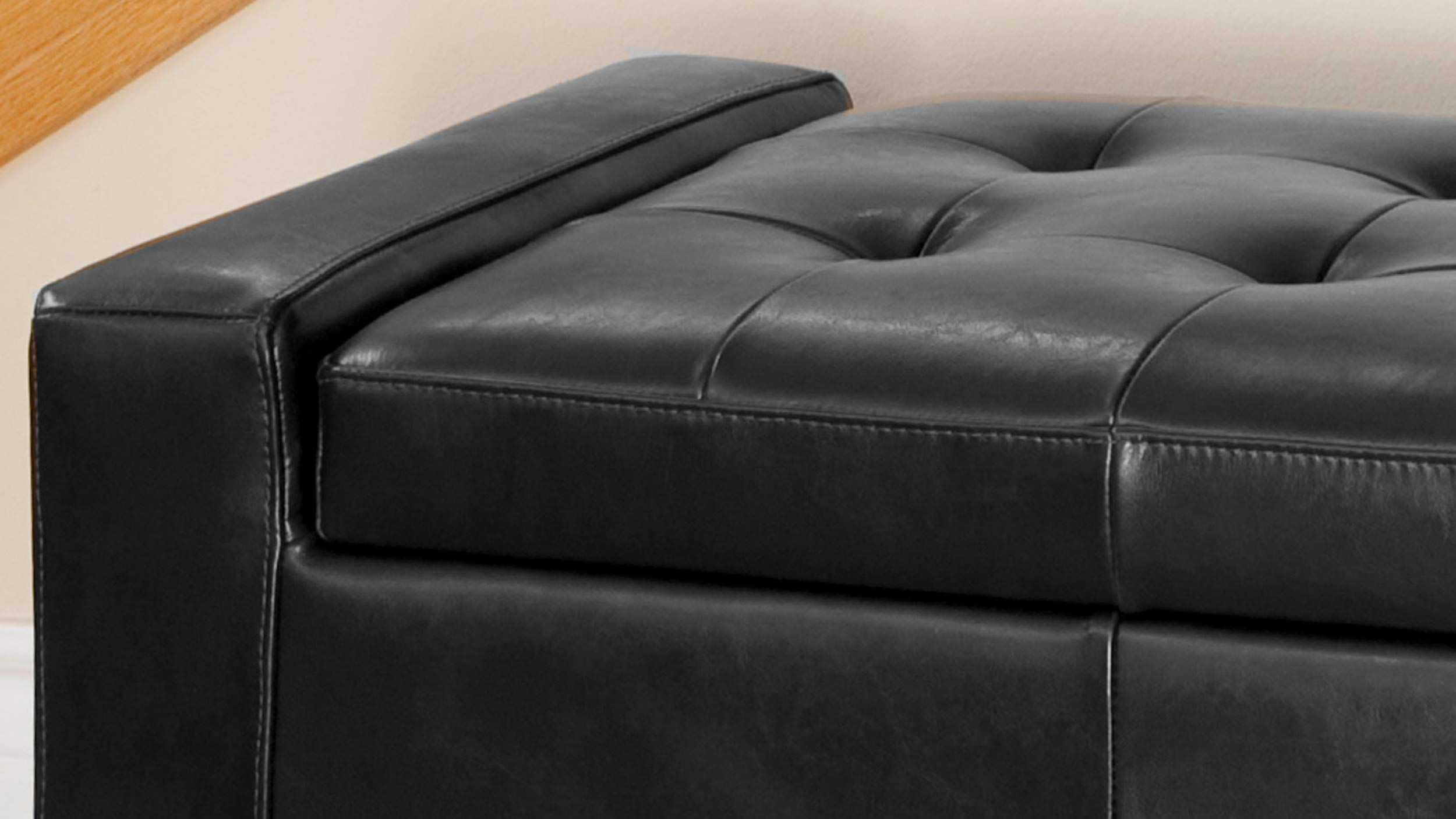 Christopher Knight Home Guernsey Leather Wood-Frame Storage