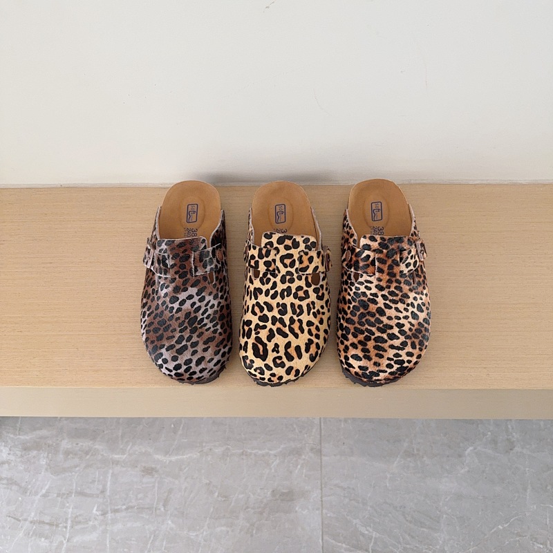 Leopard Print Birken-Style Clogs