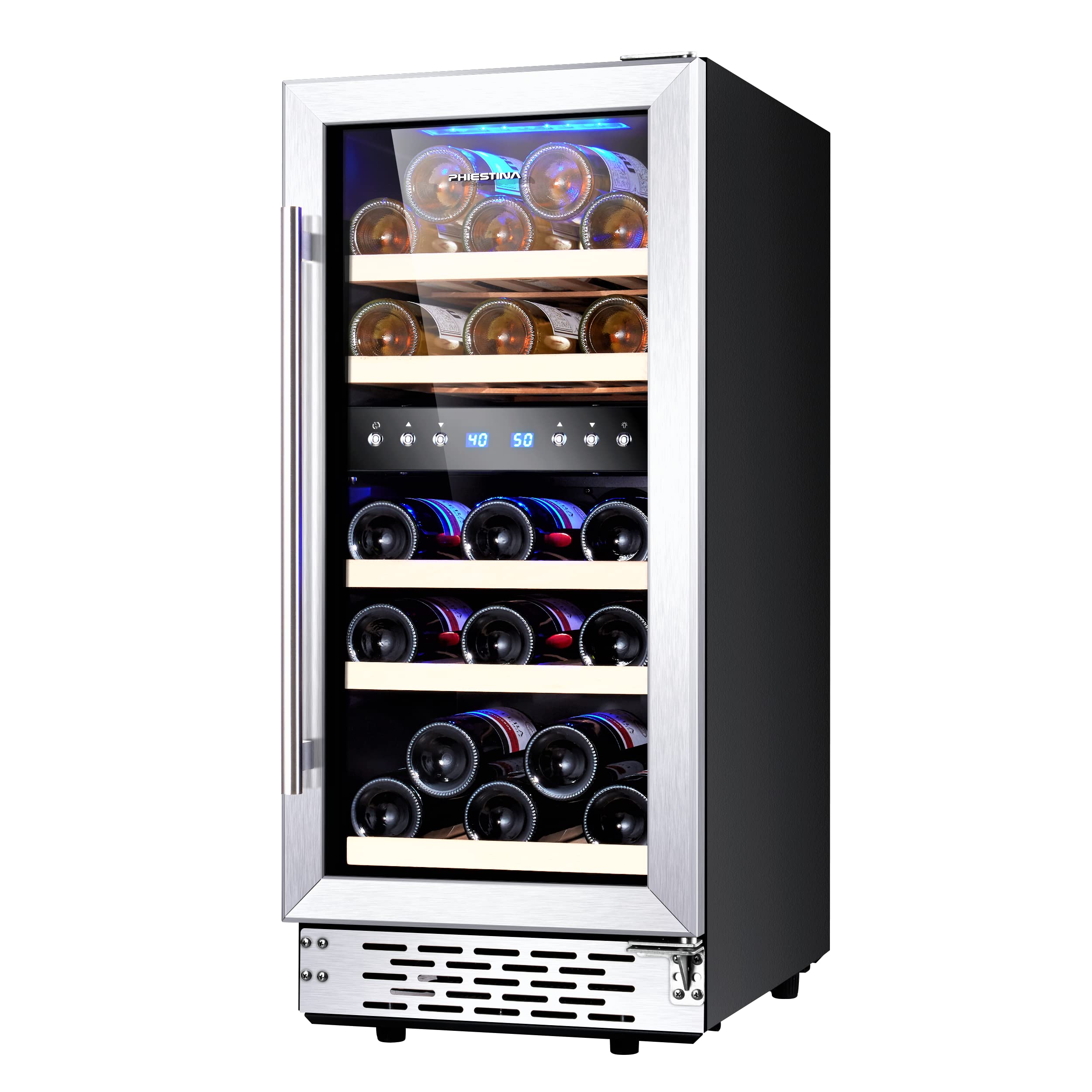 Phiestina 24 Inch Under Counter Wine Cooler - Built-In Dual