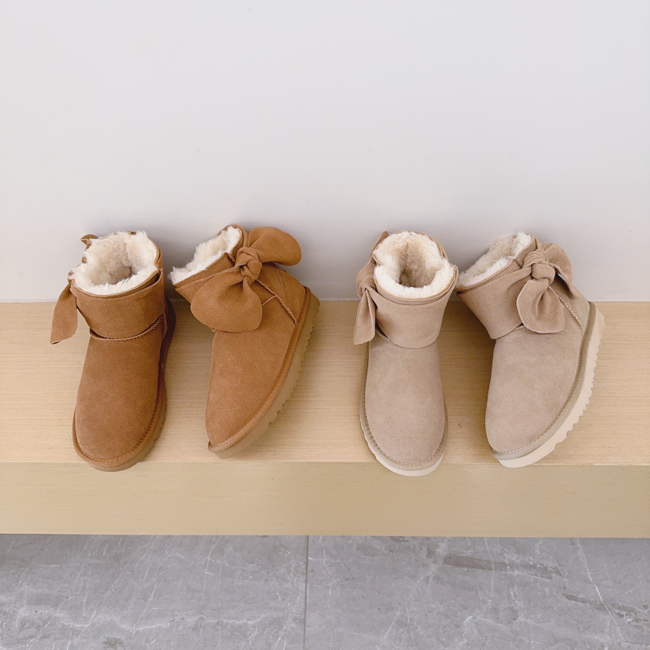 UGG Kids Large Bow Ankle Boots