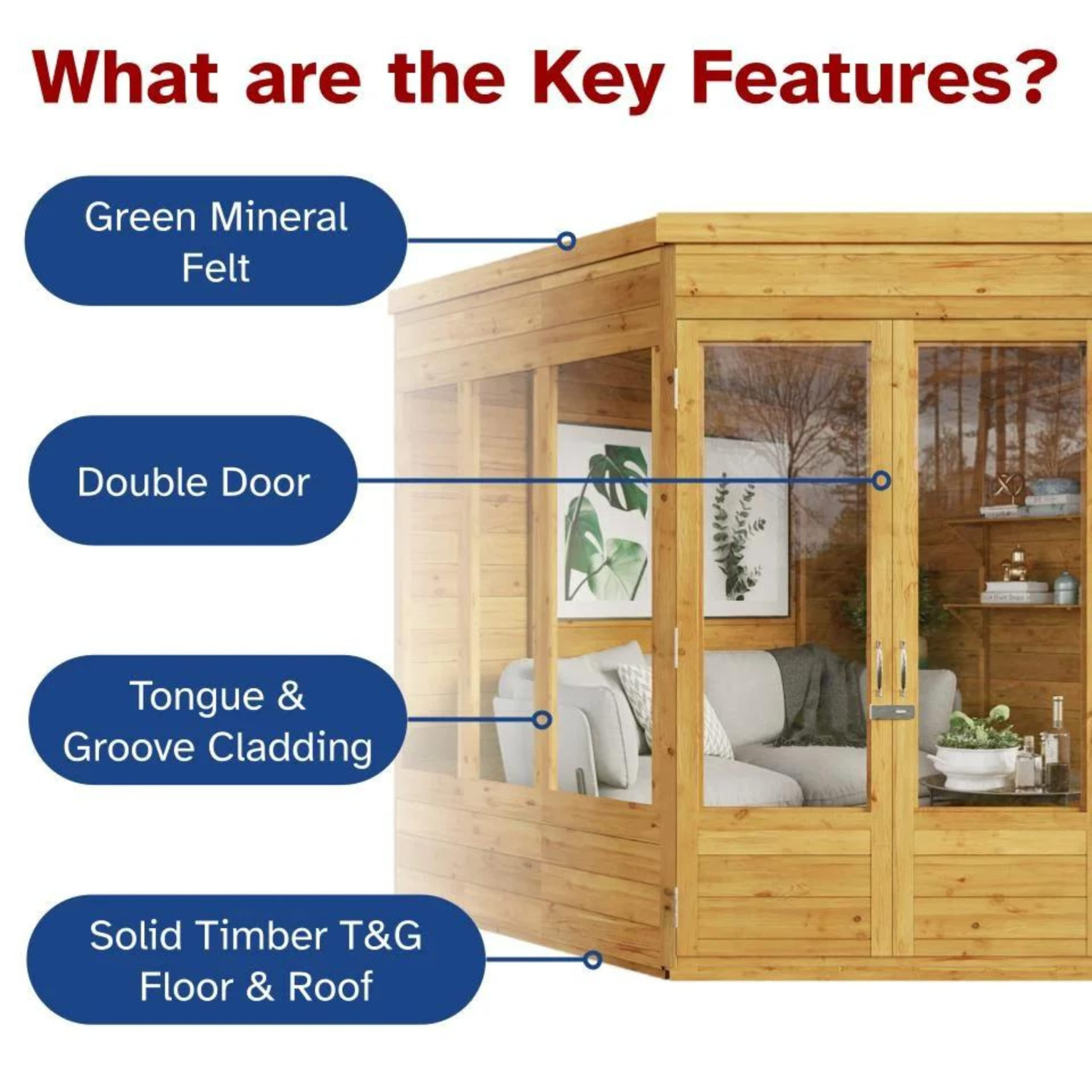 7 x 7 Garden Storage Shed Wooden Summer House Sheds