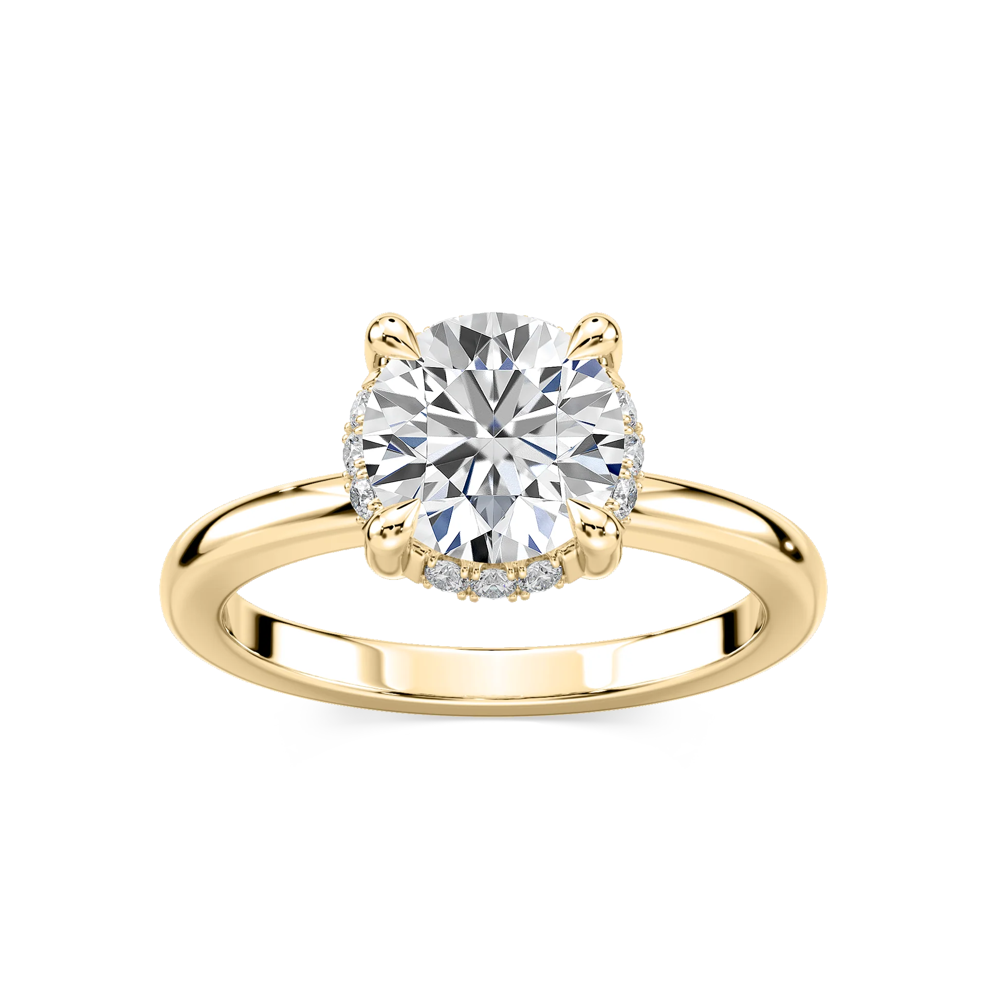 Tula Round Lab Grown Diamond Semi Hidden Halo Engagement Ring