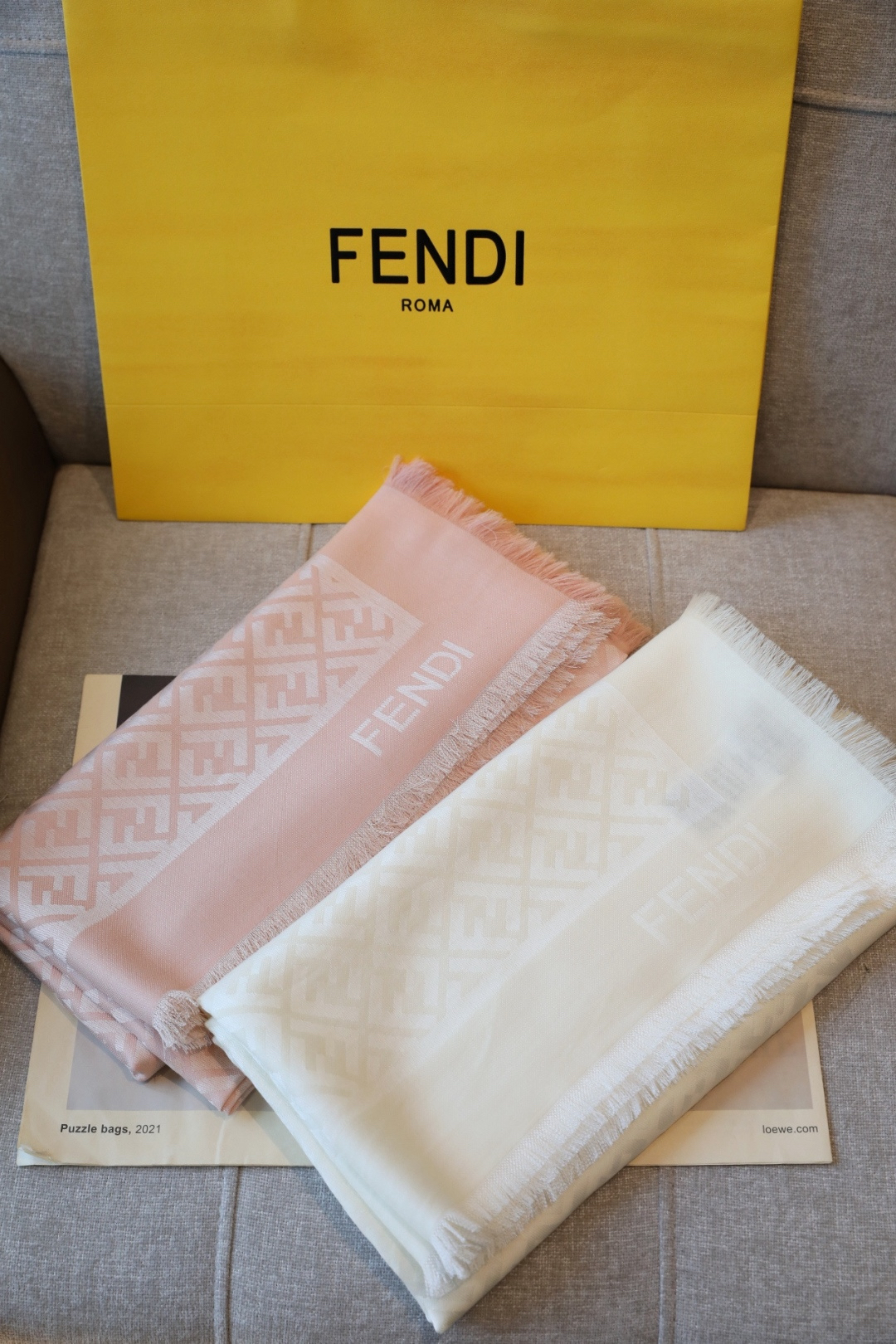 Fendi FF Shawl (Silk & Wool Blend)