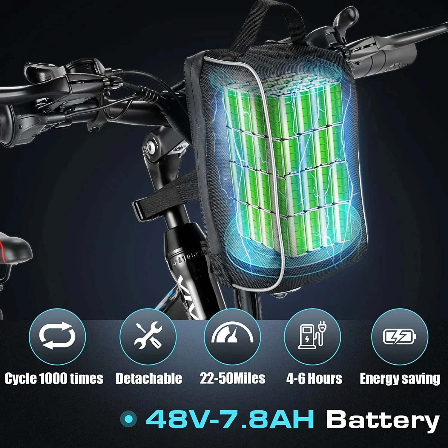 Vivi 26in Folding Electric Mountain Bike, 500W, Full Suspension
