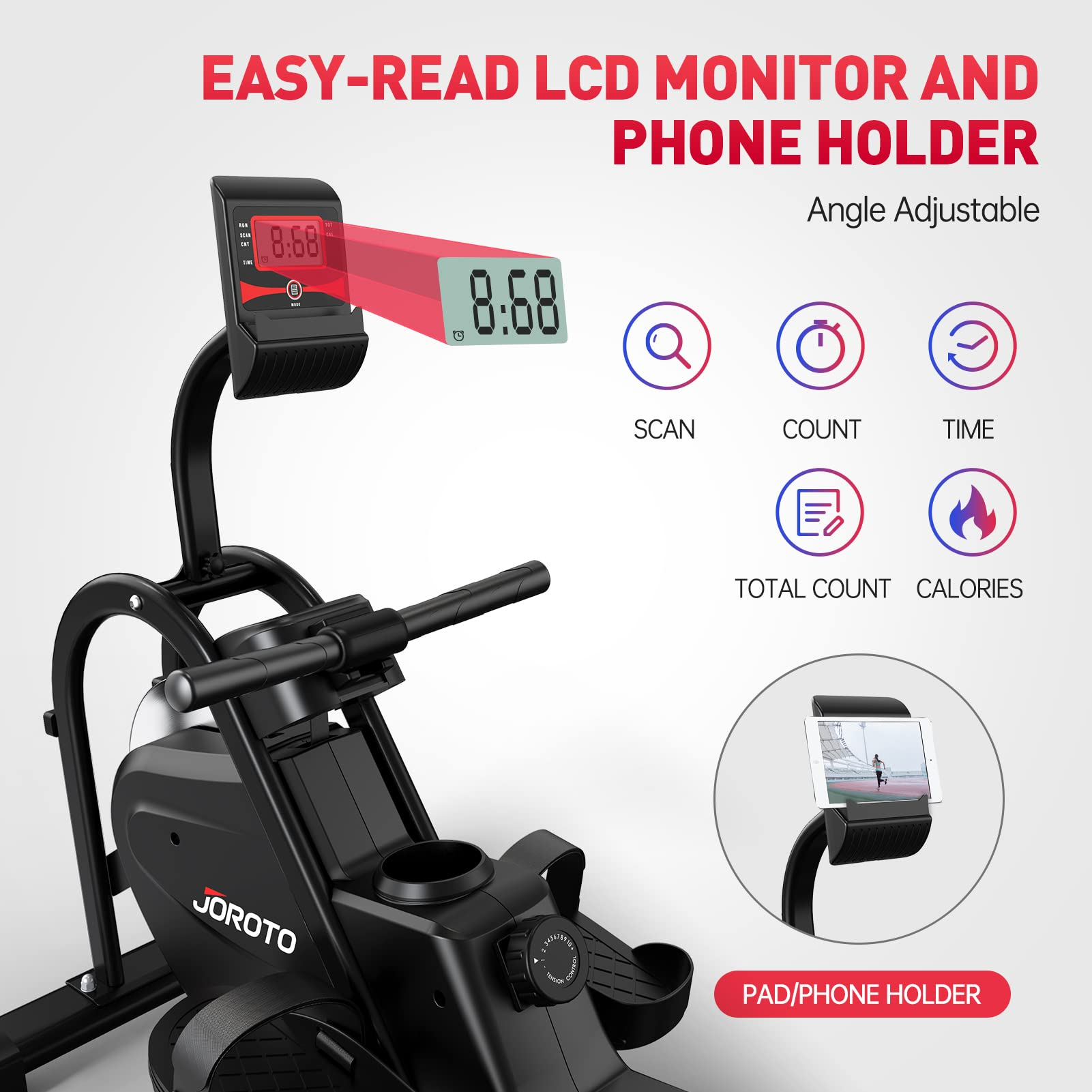 Magnetic Rower Rowing Machine with LCD Display 300LB Weight