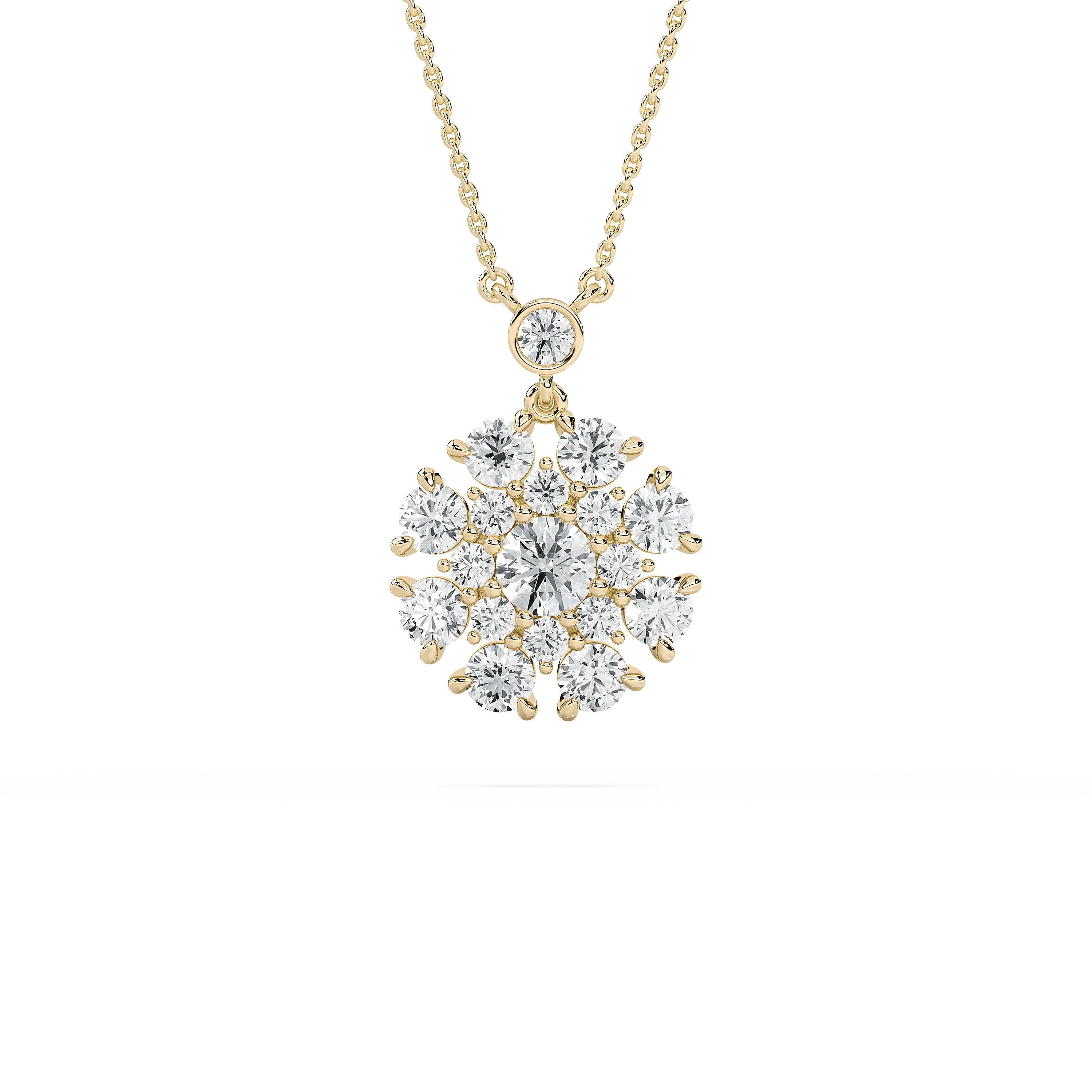2 ⅓ ctw Round Lab Grown Diamond Multi-Demension Vintage Radiance Pendant  - 18 Inches