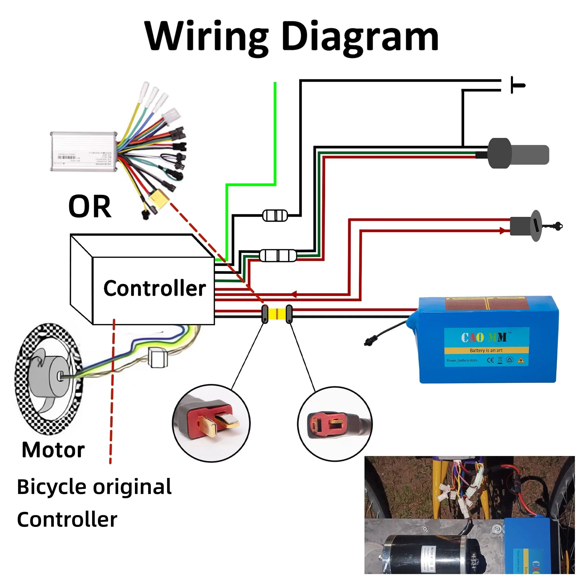 48V 8Ah Lithium E-Bike Battery with Charger, 30A BMS