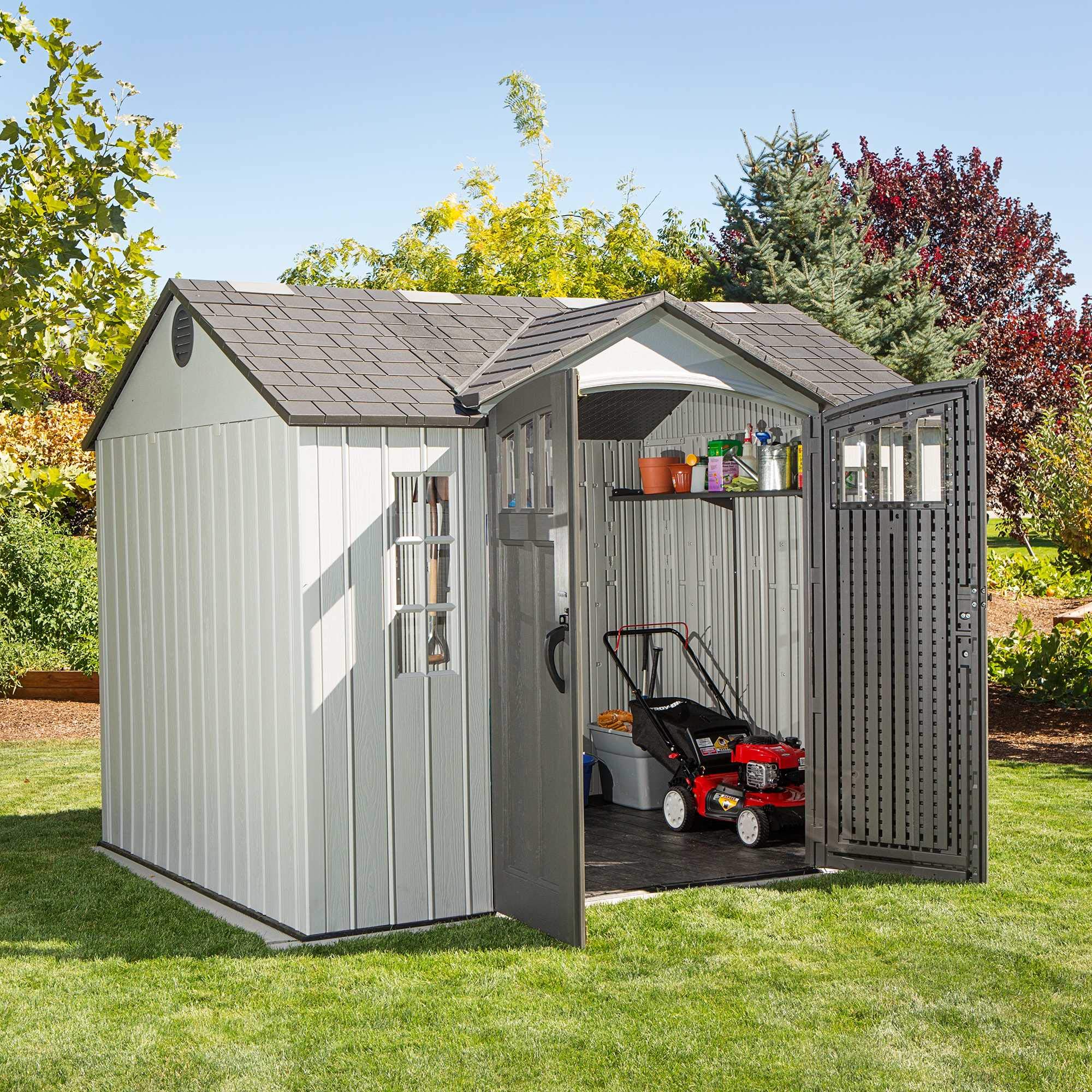 【Storage Shed】10 x 8 Ft. Storage Shed, Gray