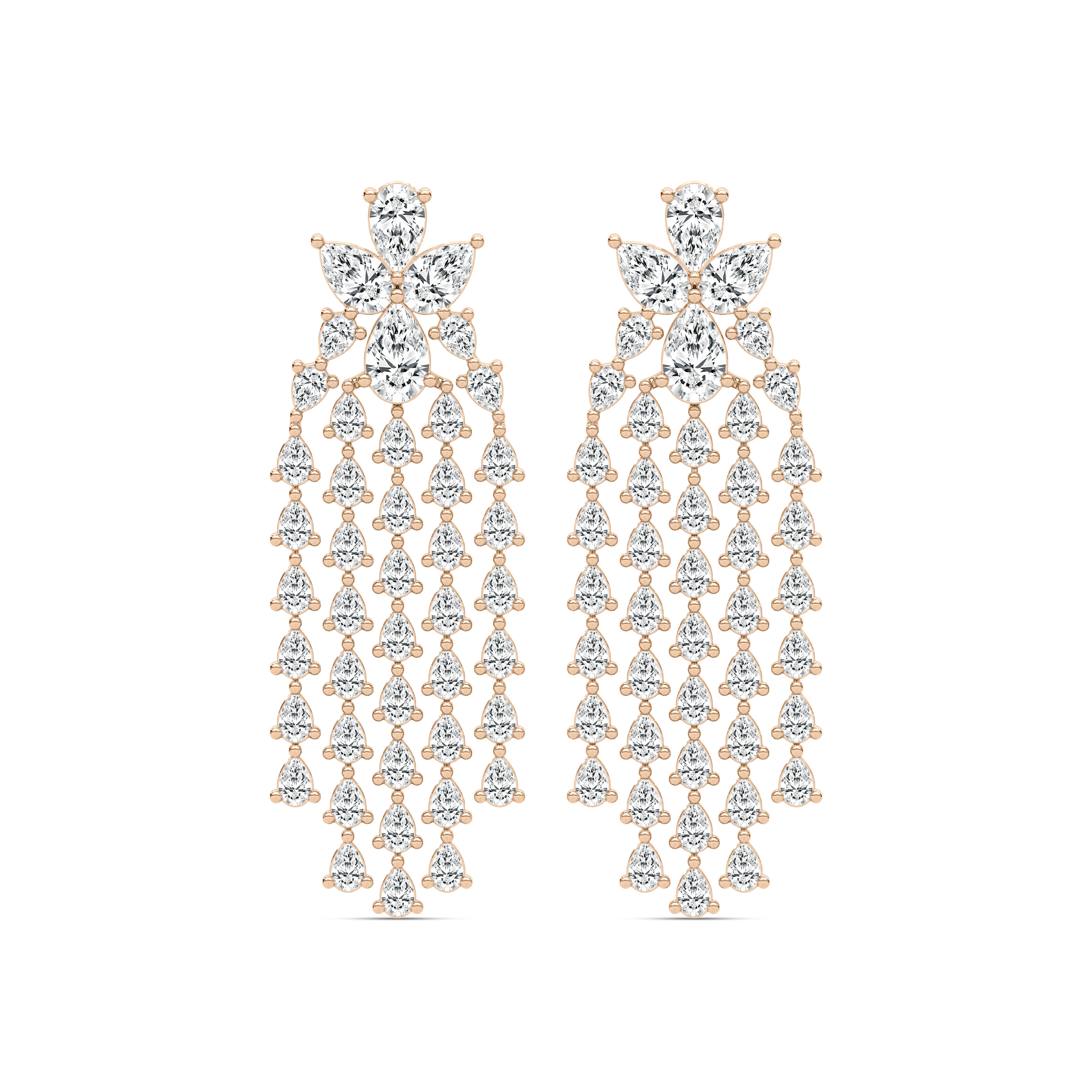 10 ⁷/₈ ctw Pear Lab Grown Diamond Chandelier Drop Earrings - Signature Collection