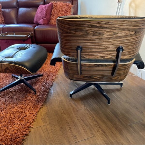 Genuine Leather Recliner with Ottoman