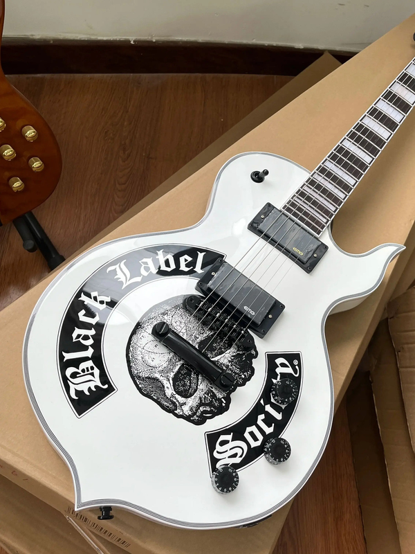 White Electric Guitar Zakk Wylde Audio Odin Grail Black Electric Guitar