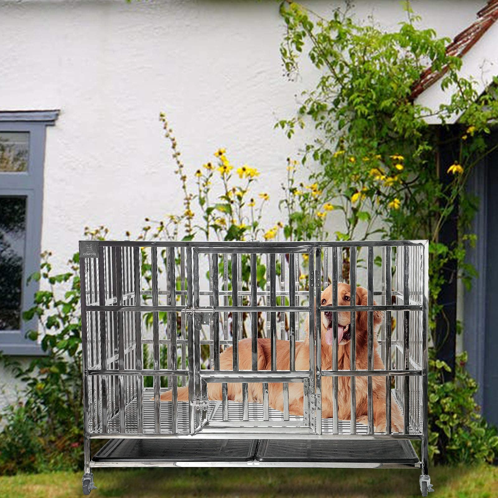48 Heavy Duty Stainless Steel Dog Cage & Playpen for Training