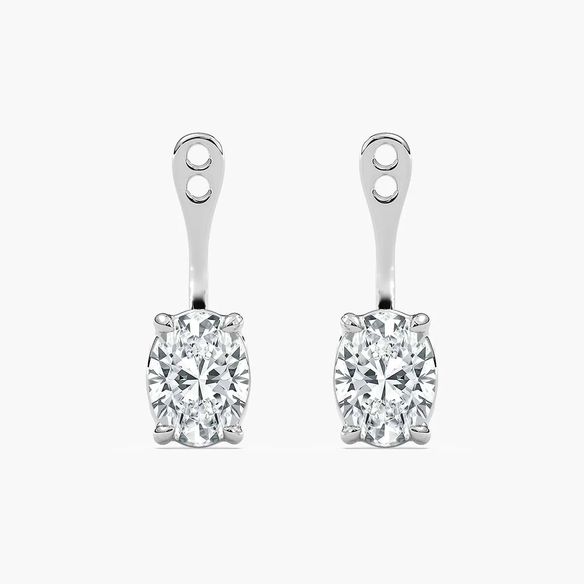 Oval Lab Grown Diamond Drop Earring Jackets