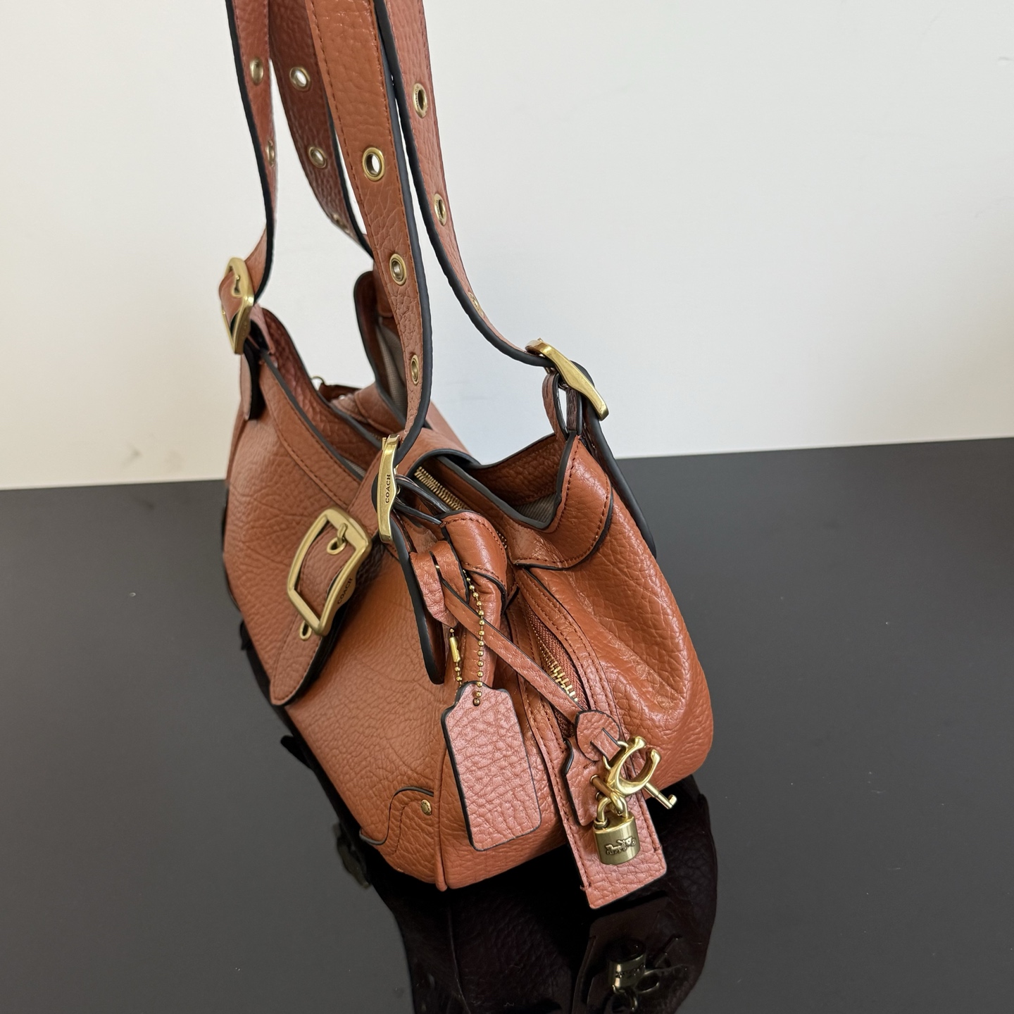 Coach drifter 31 shoulder bag in pebbled leather