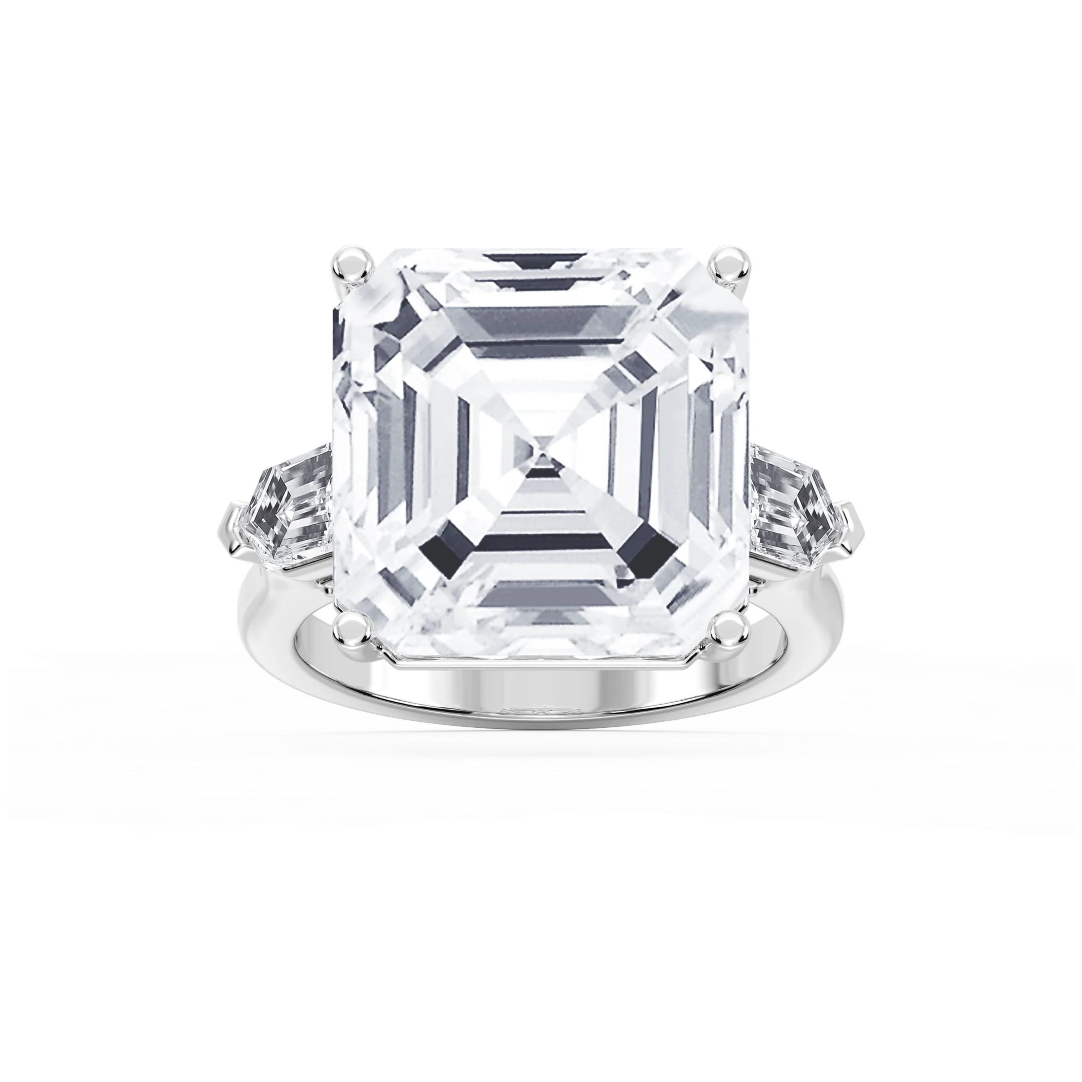 Beth 21 ⅕ ctw Asscher Lab Grown Diamond Three Stone Engagement Ring - Signature Collection