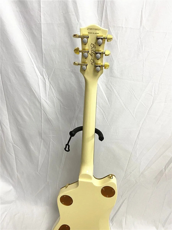 Premium 6-String Electric Guitar in Cream Yellow Finish with Gold Trim