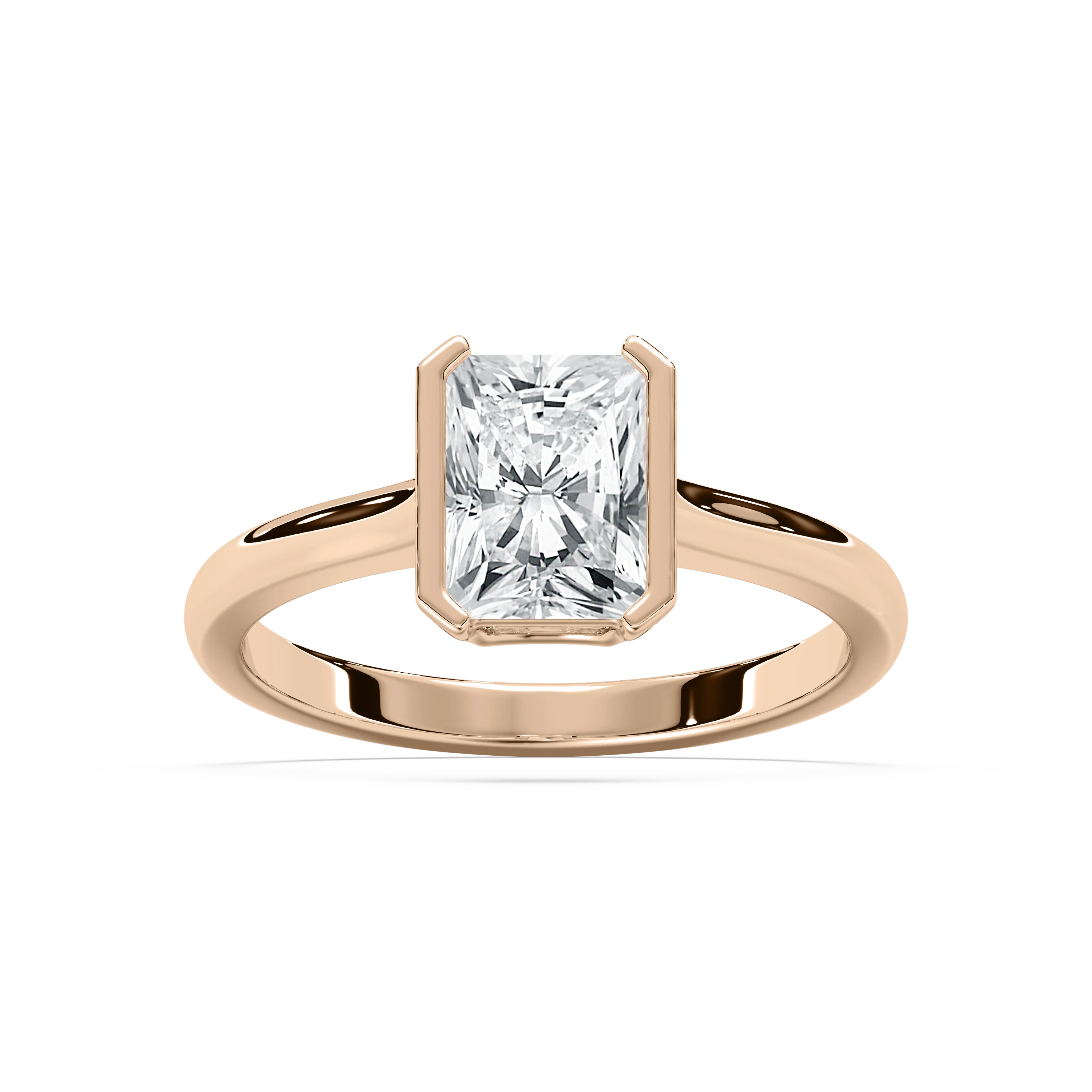 Reyna 2 ctw Radiant Lab Grown Diamond Semi Bezel Solitaire Engagement Ring
