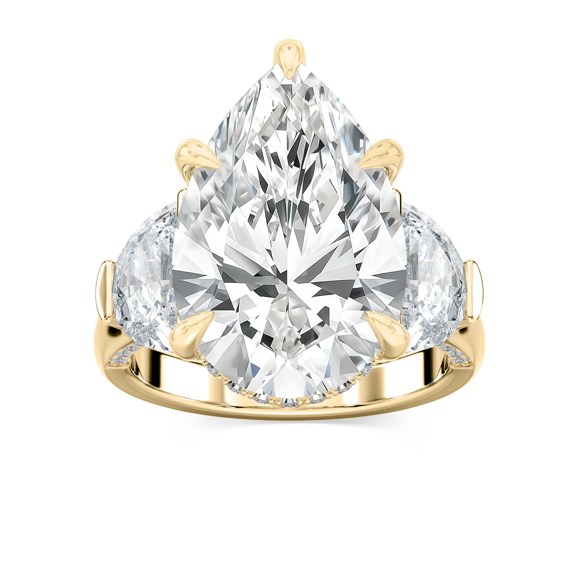 Poppy 13 ½ ctw Pear Lab Grown Diamond Hidden Halo Engagement Ring - Signature Collection
