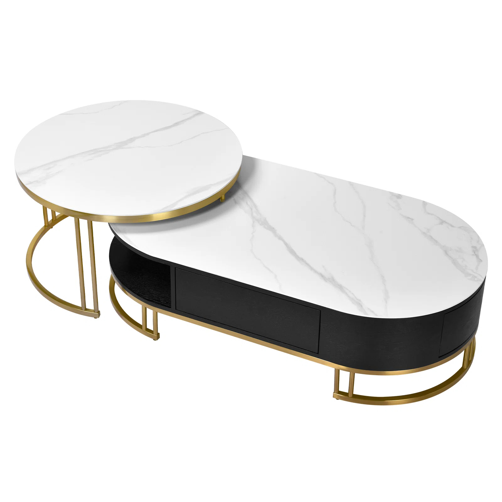 Dessa Sled/Frame 2 Nesting Coffee Tables with Storage