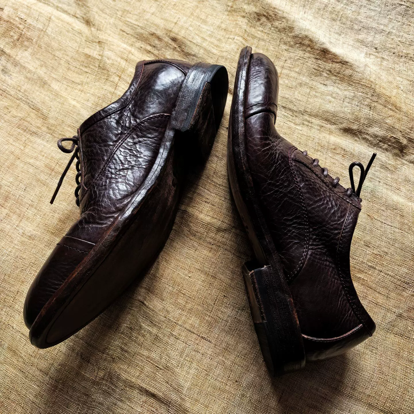 Goodyear hand-sewn lace-up leather shoes