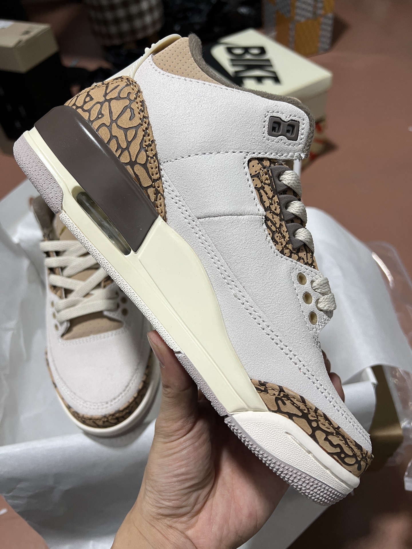 AJ3 White-Brown Basketball Shoes