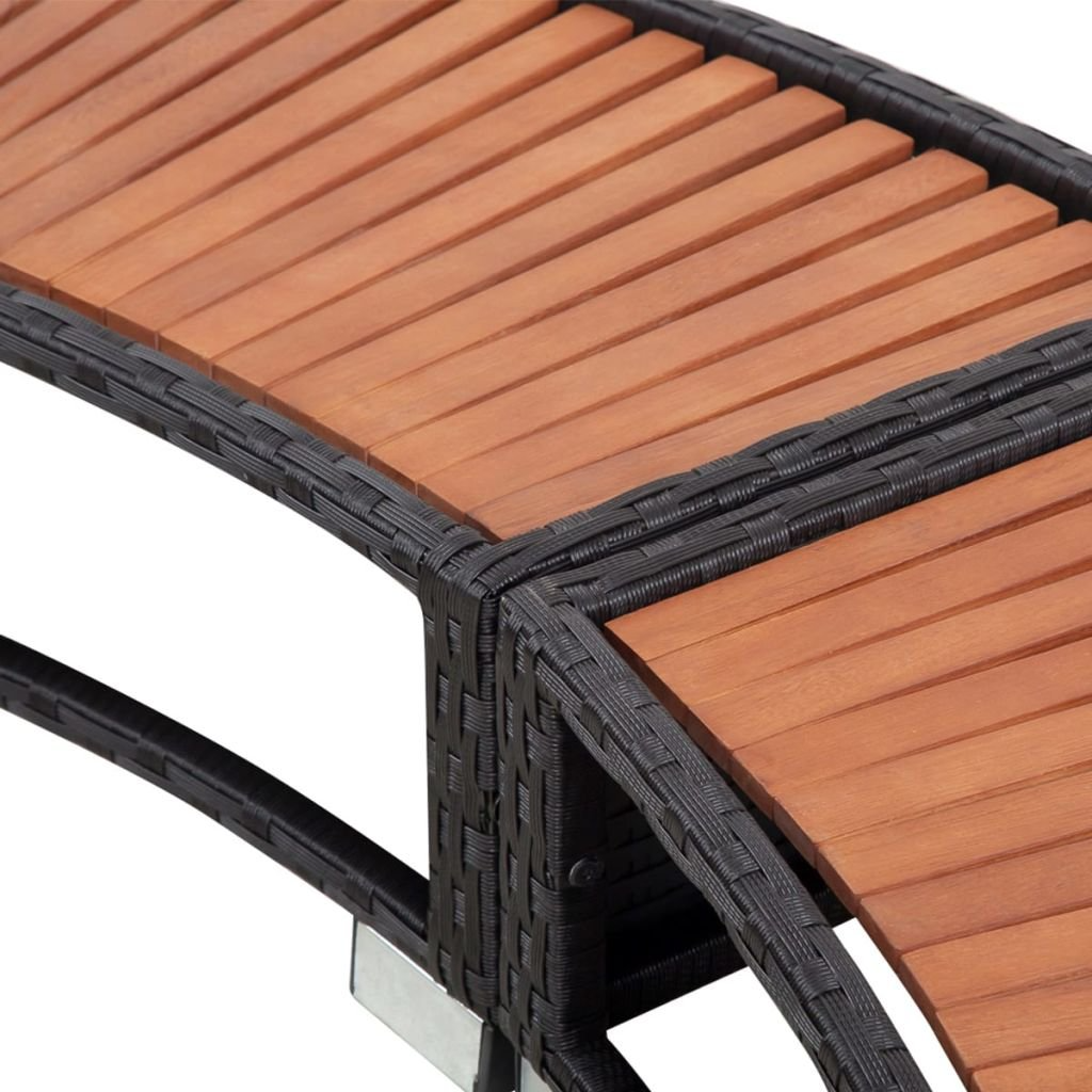 Spa Surround Poly Rattan Black Massage Hot Tub Frame for Garden