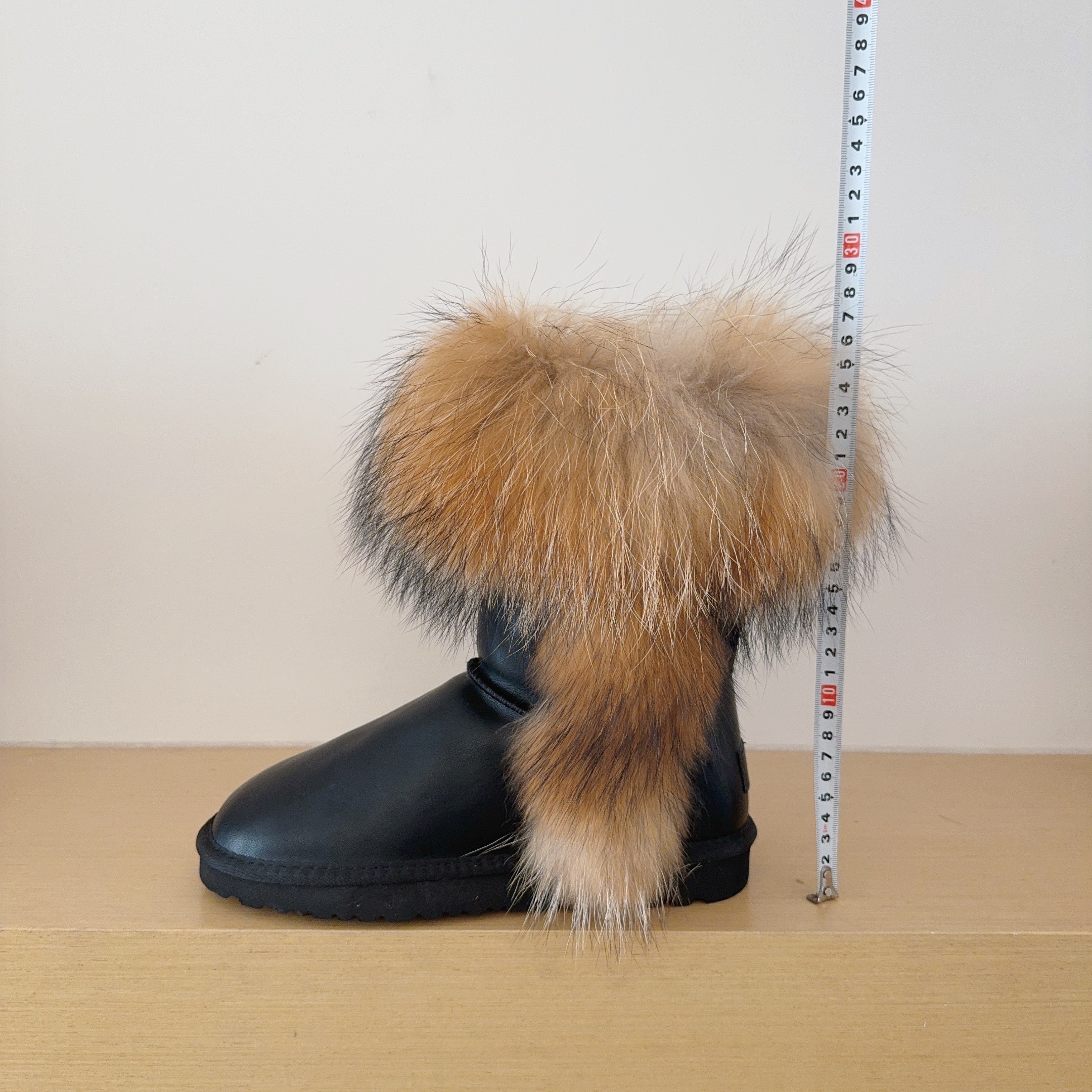 5825 Genuine Fur Trim Mid-Calf Boots