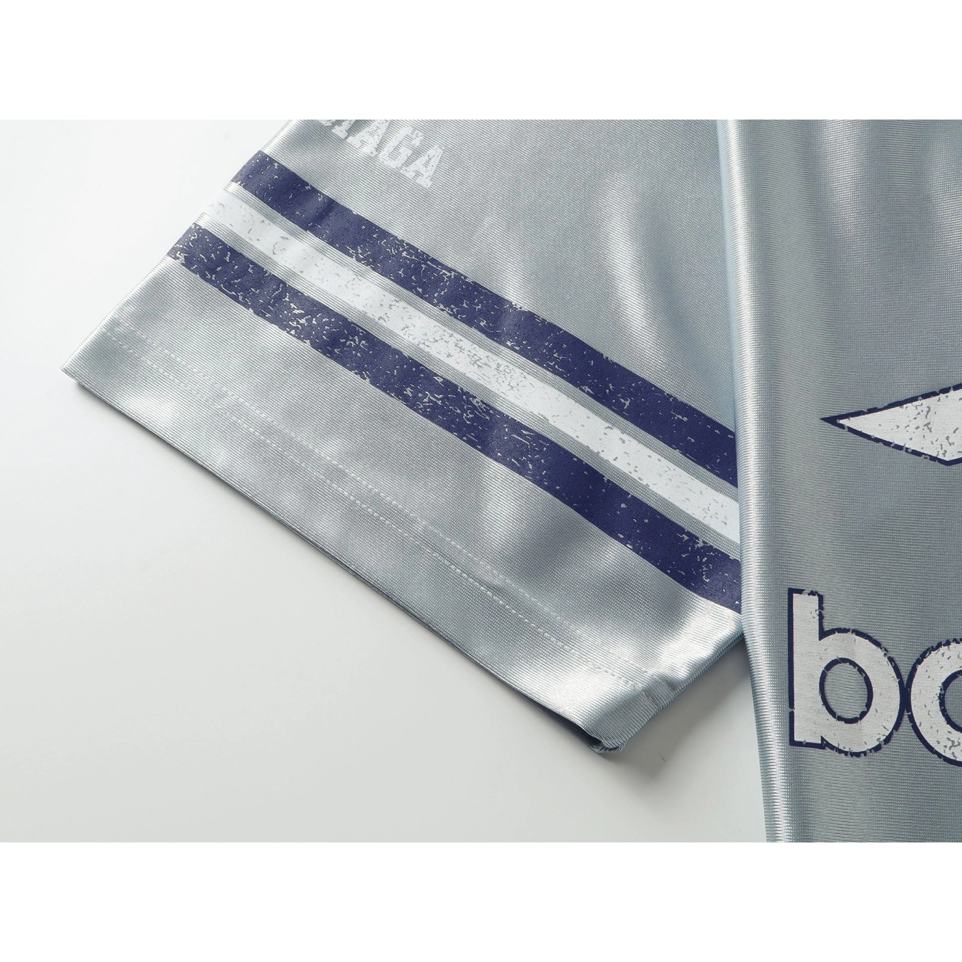 Balenciaga 3B Silhouette Ribbed V-neck Printed T-shirt Black/Blue/Gray