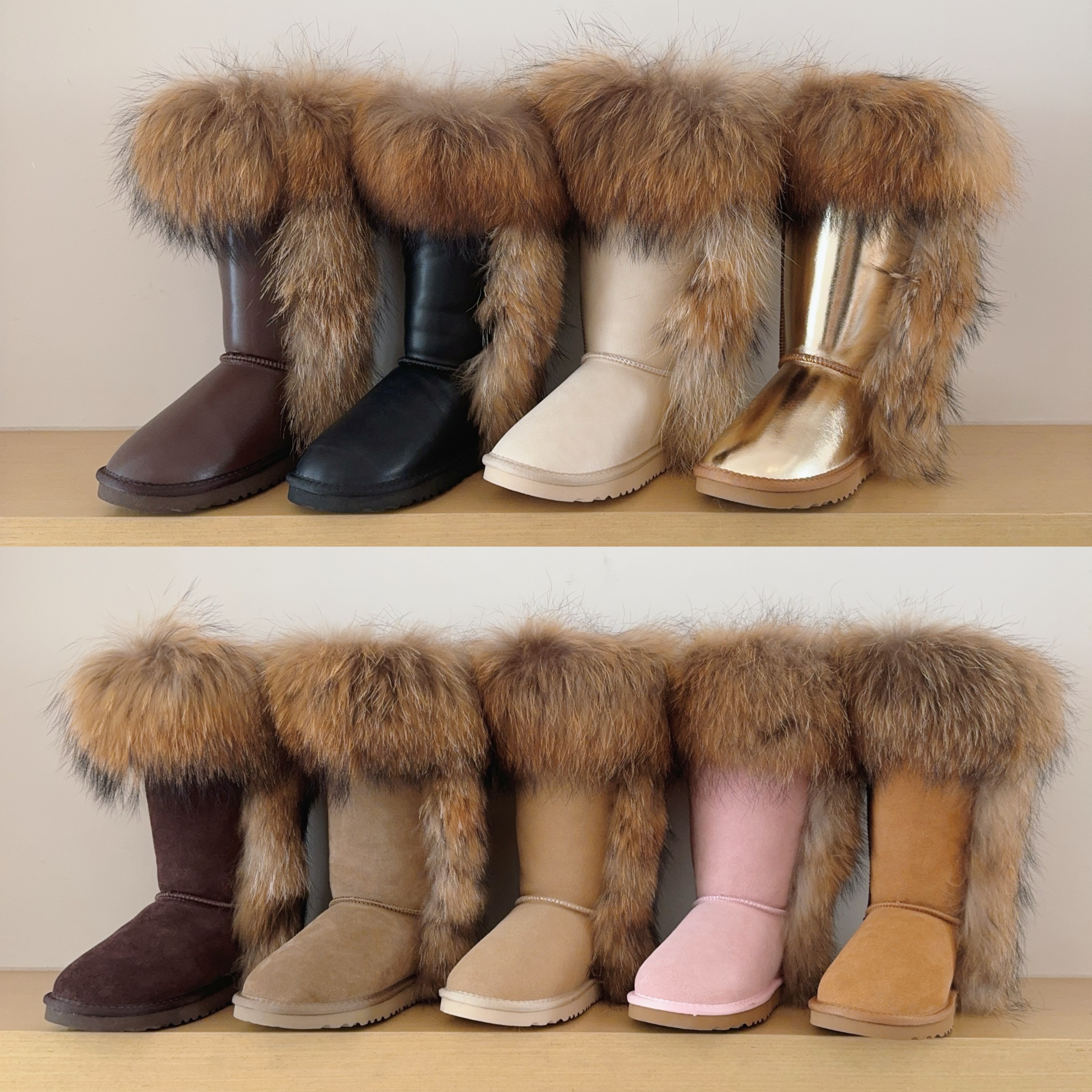 5815 Genuine Fur Trim Tall Boots