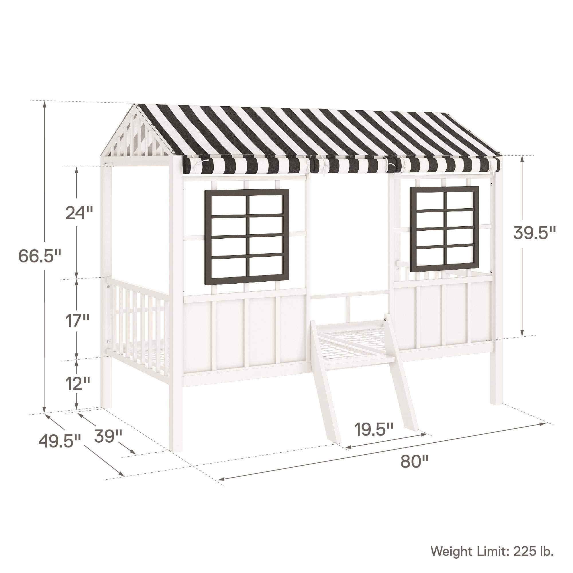 Rowan Valley Forest Loft Bed, Black/White
