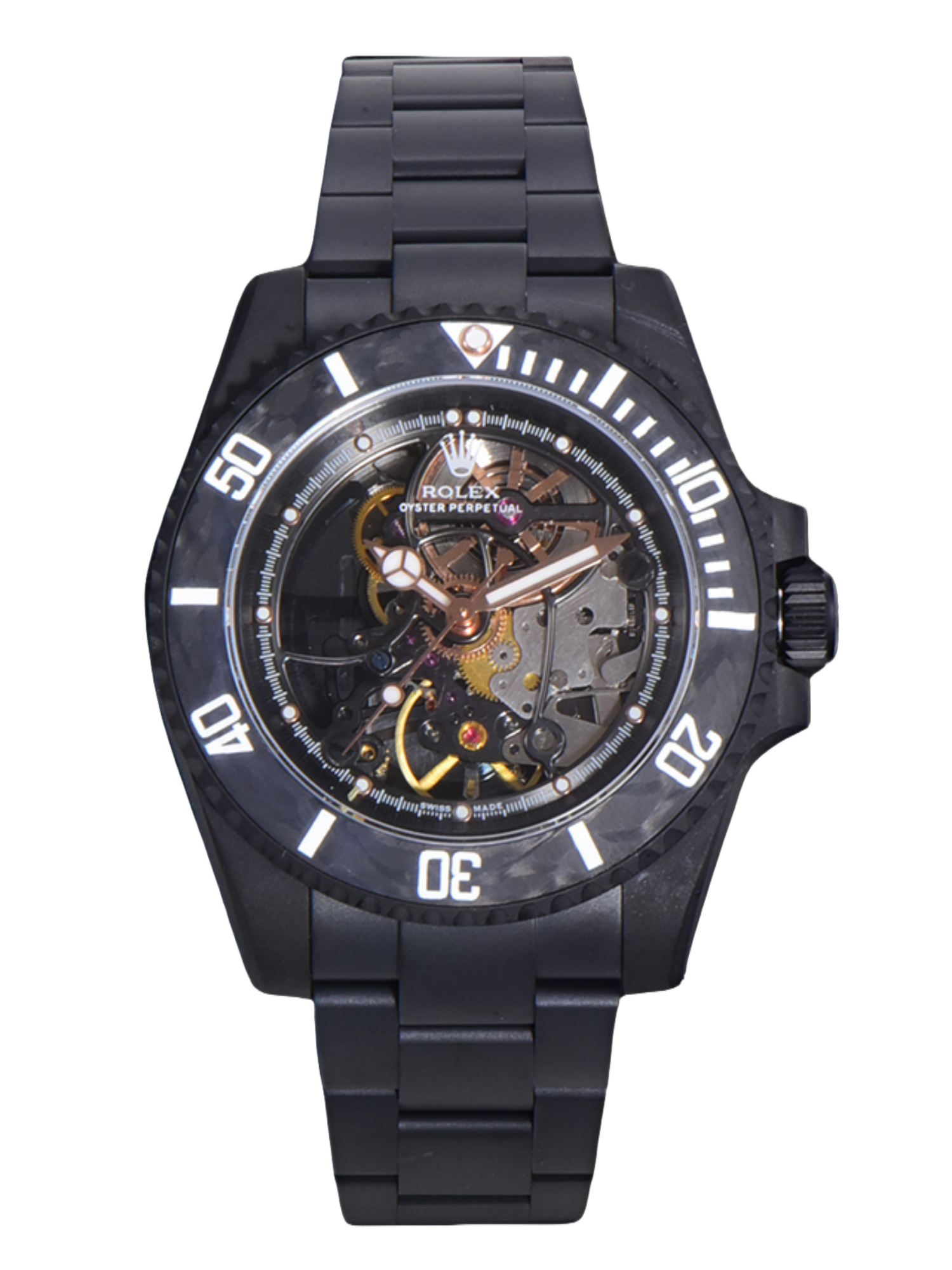 【Super Clone】Rolex Submariner Black PVD Andrea Pirlo Project 114060 Skeleton Dial 40mm